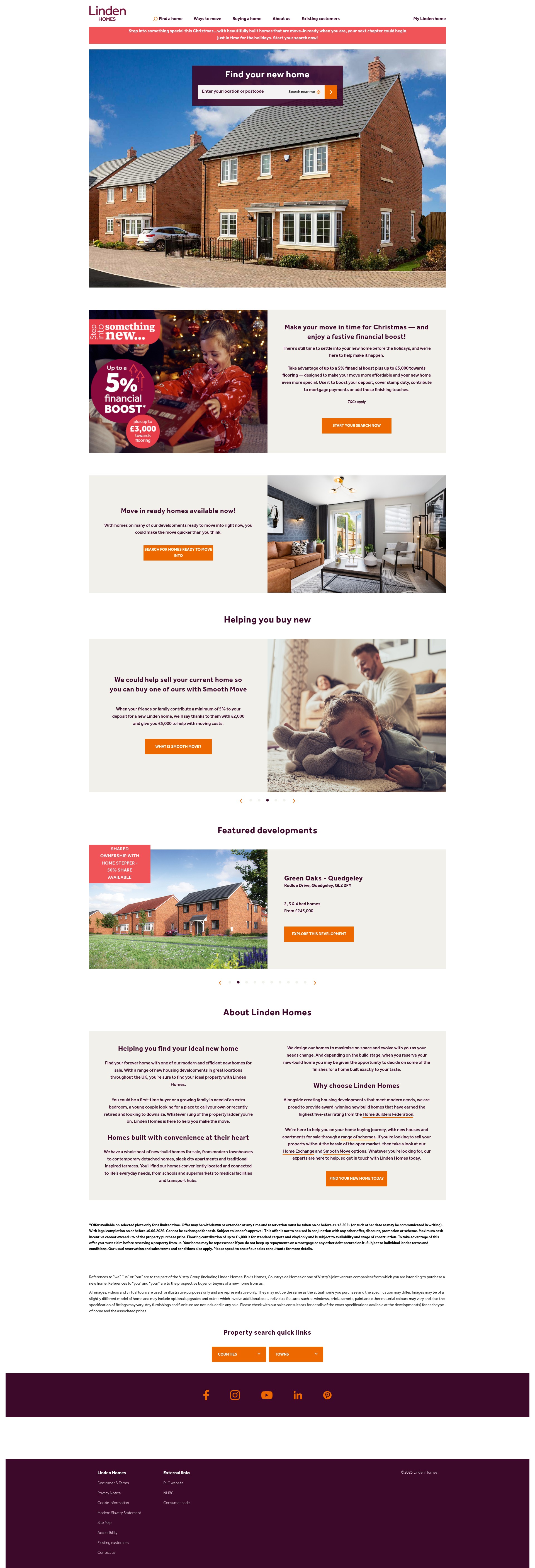 Screenshot of lindenhomes.co.uk