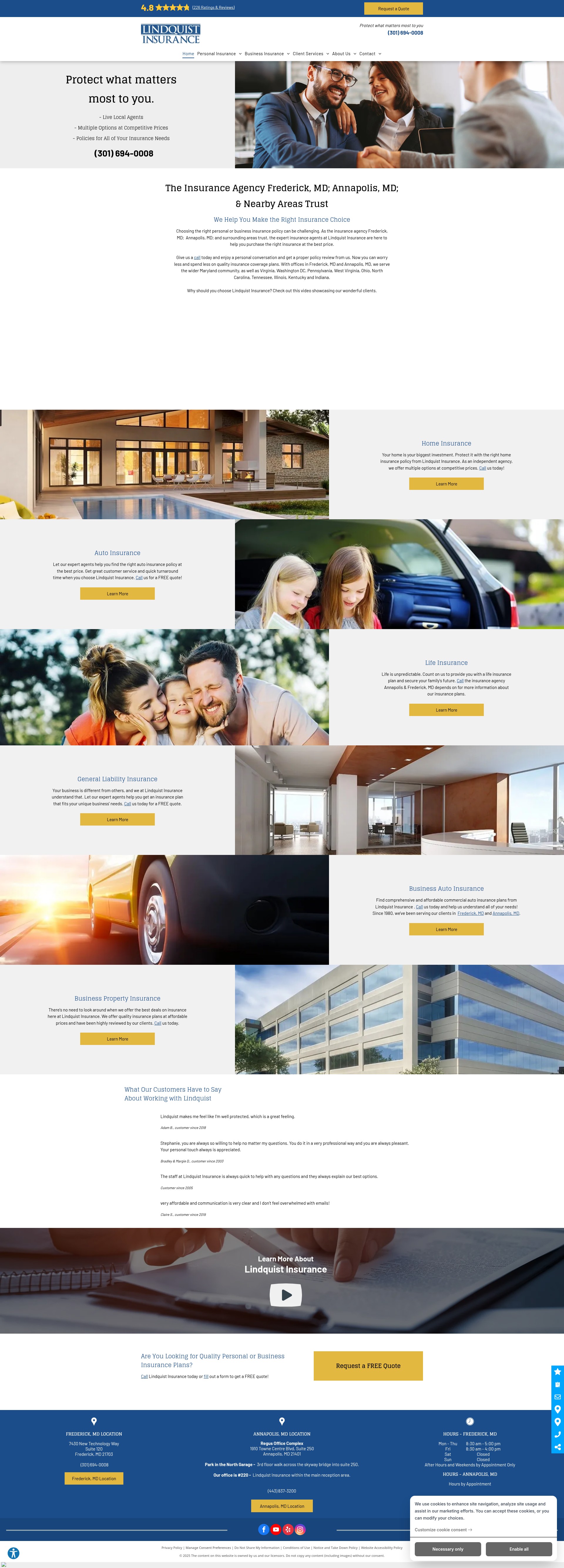 Screenshot of lindquistinsurance.com