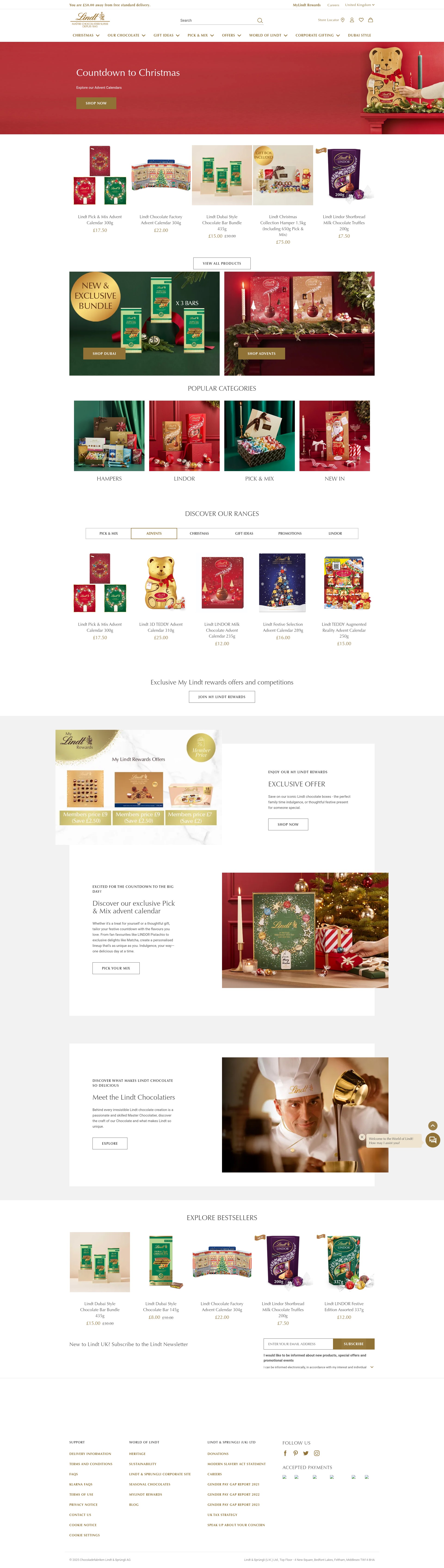 Screenshot of lindt.co.uk