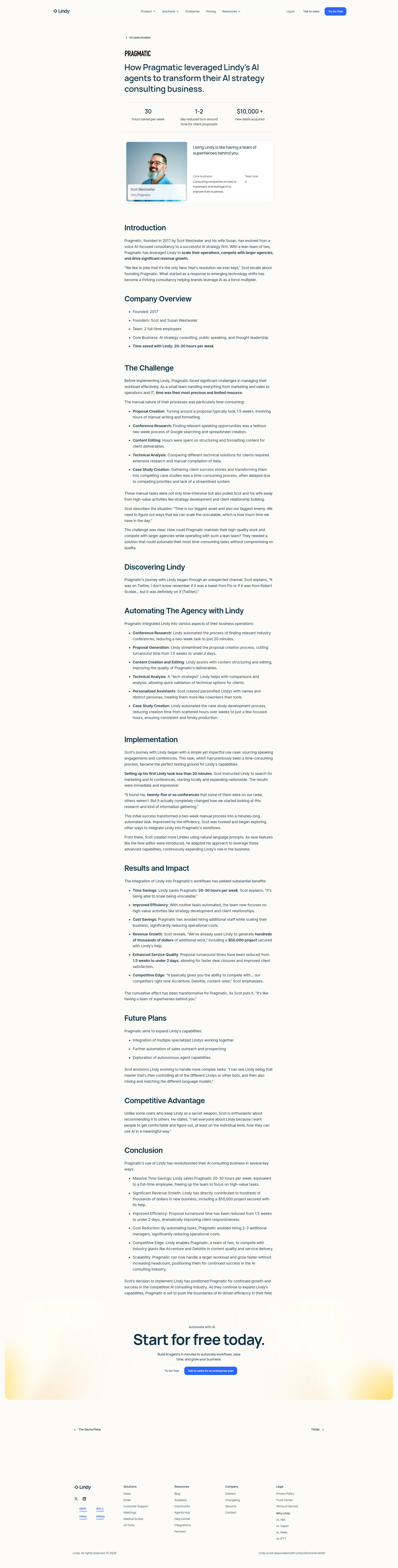 Screenshot of lindy.ai