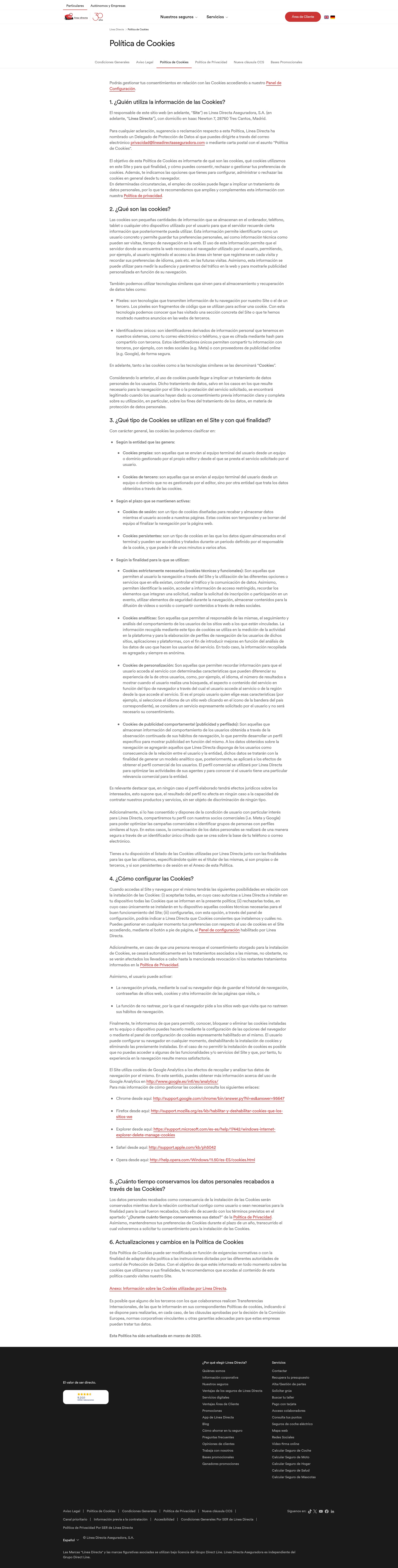 Screenshot of lineadirecta.com