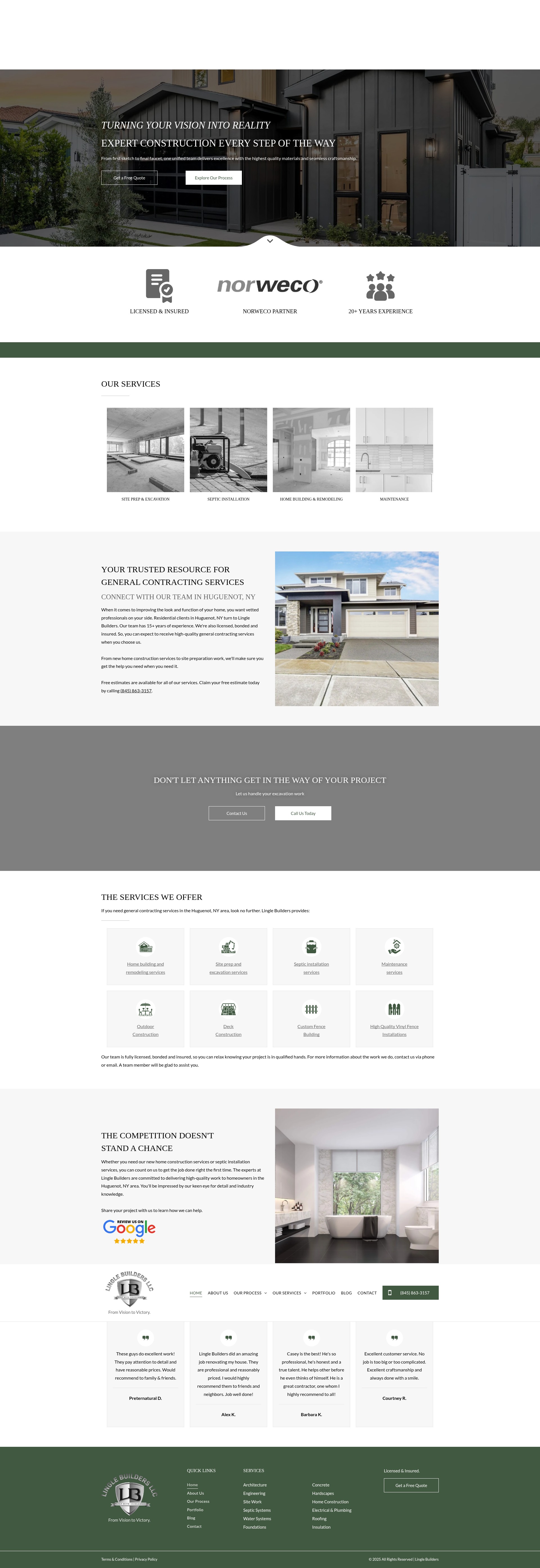Screenshot of linglebuilders.com