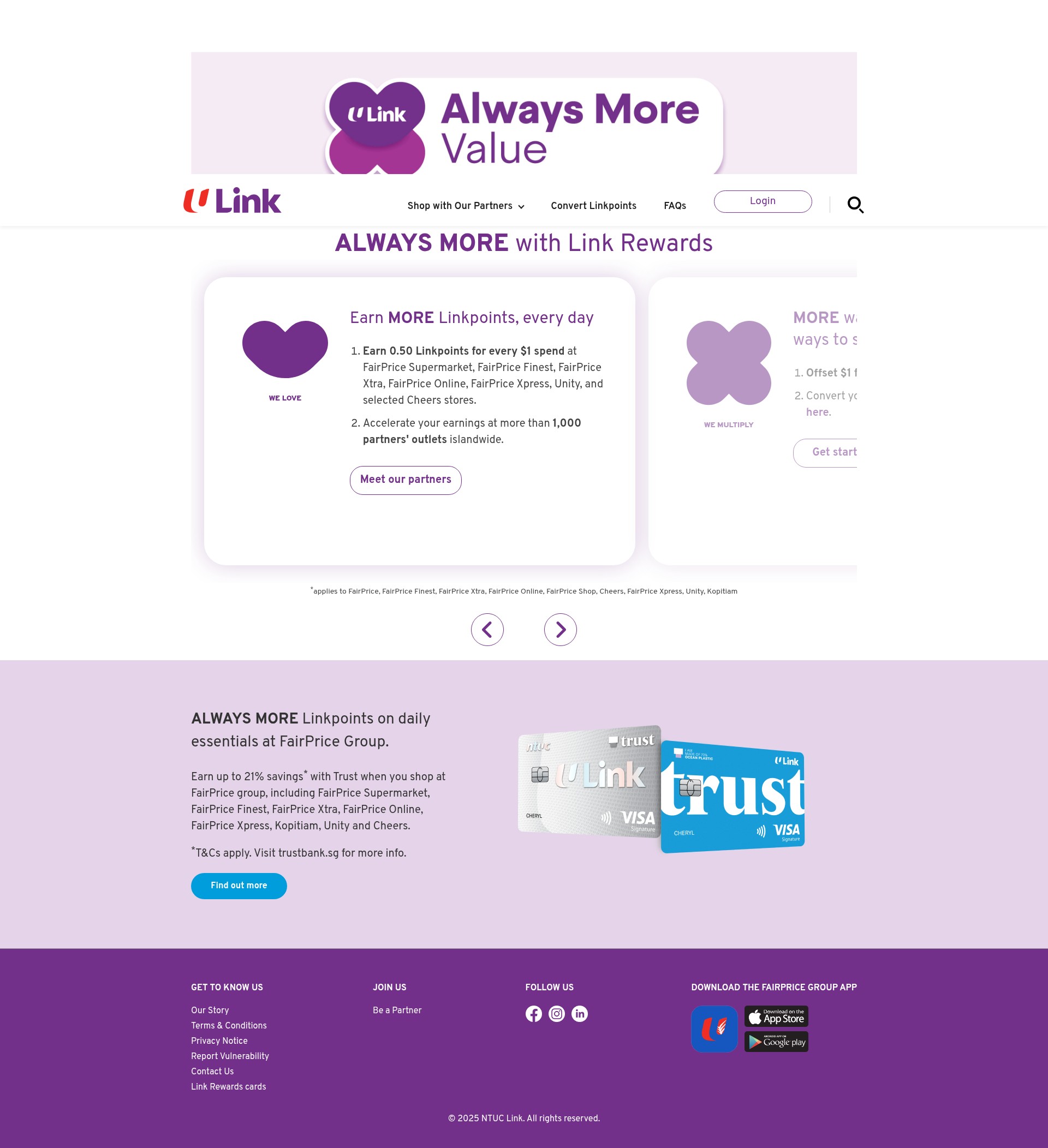 Screenshot of link.sg