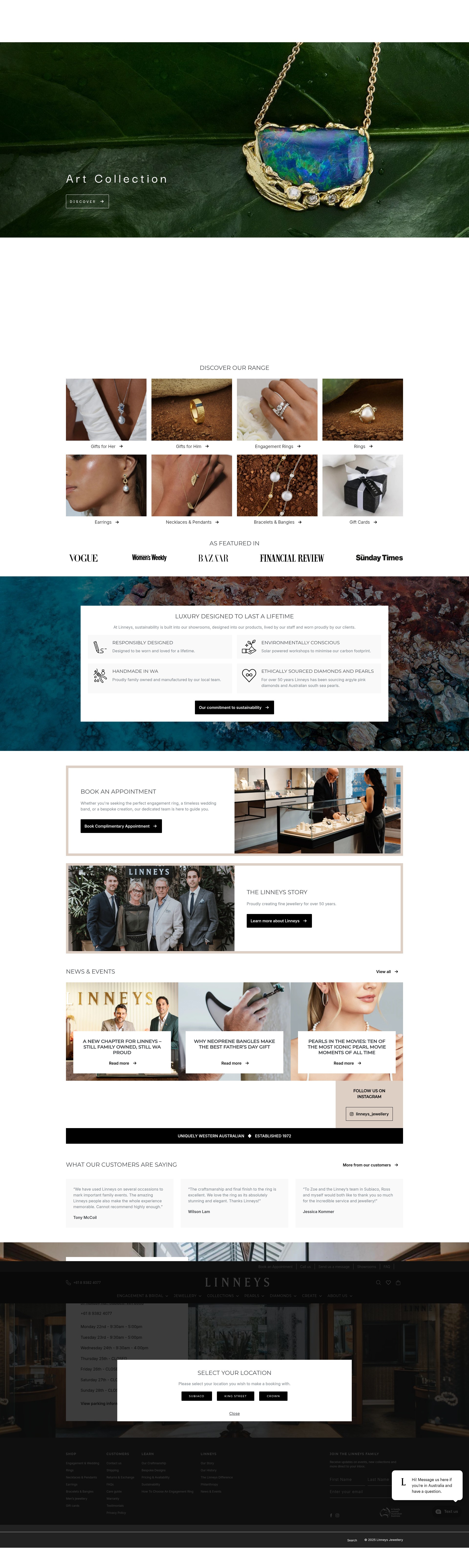 Screenshot of linneys.com.au