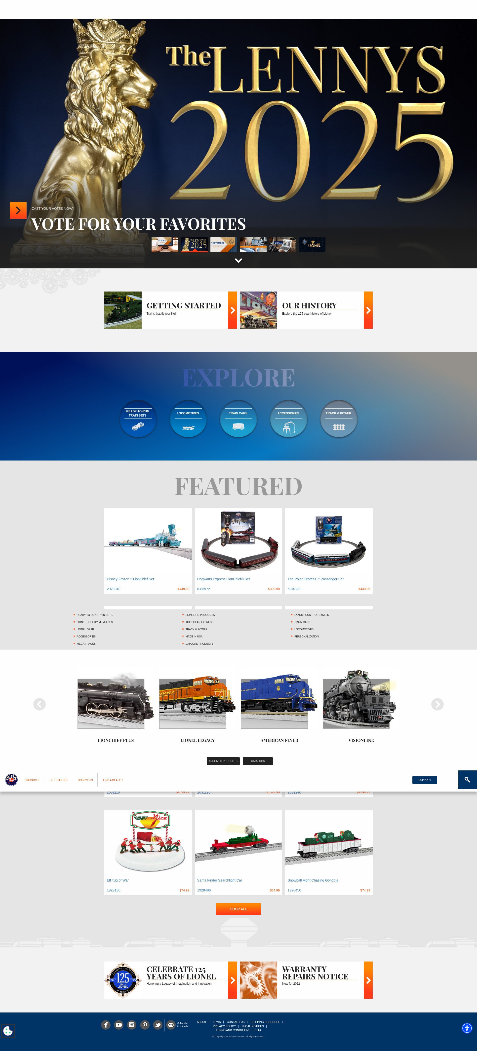 Screenshot of lionel.com
