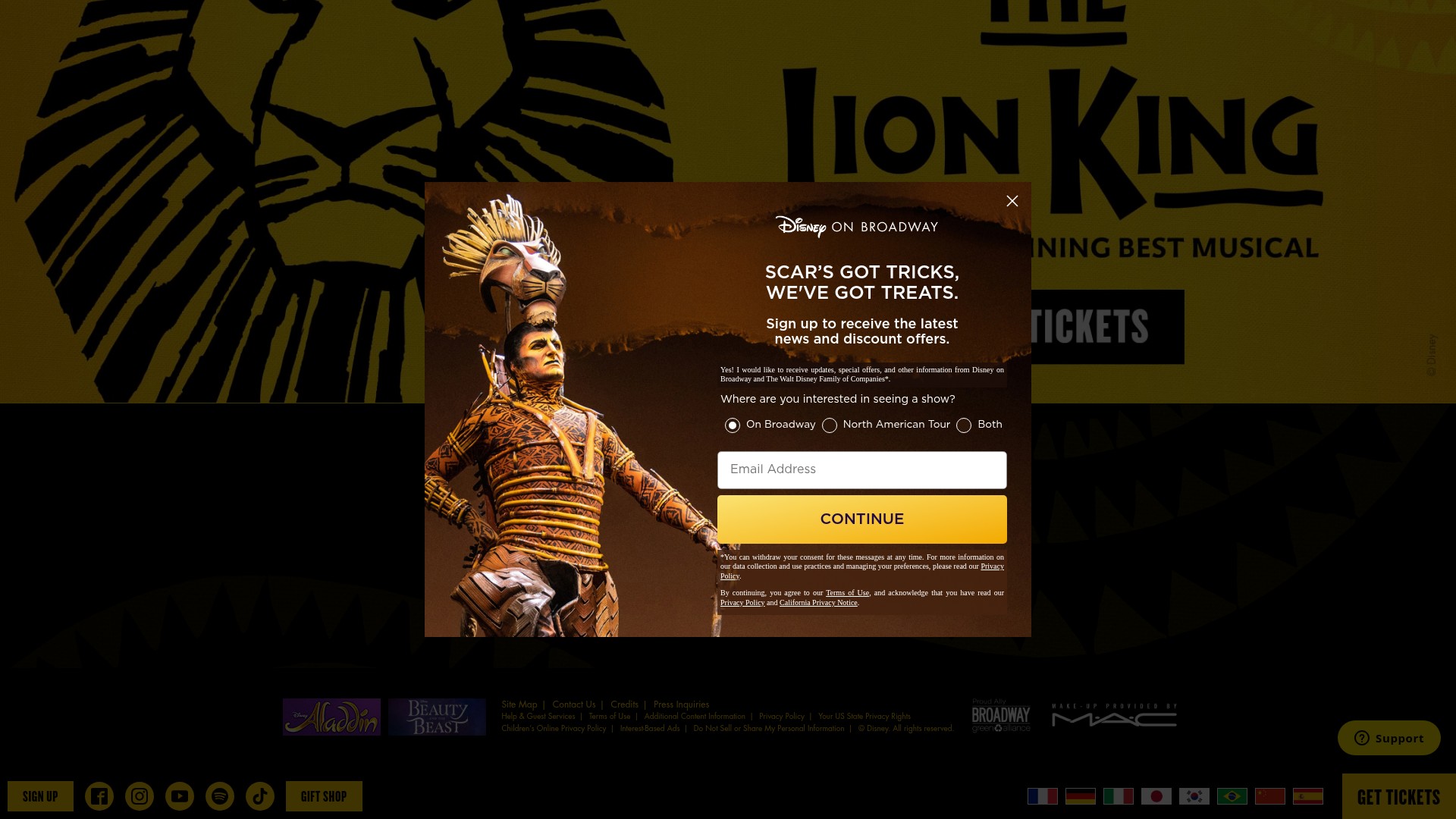Screenshot of lionking.com