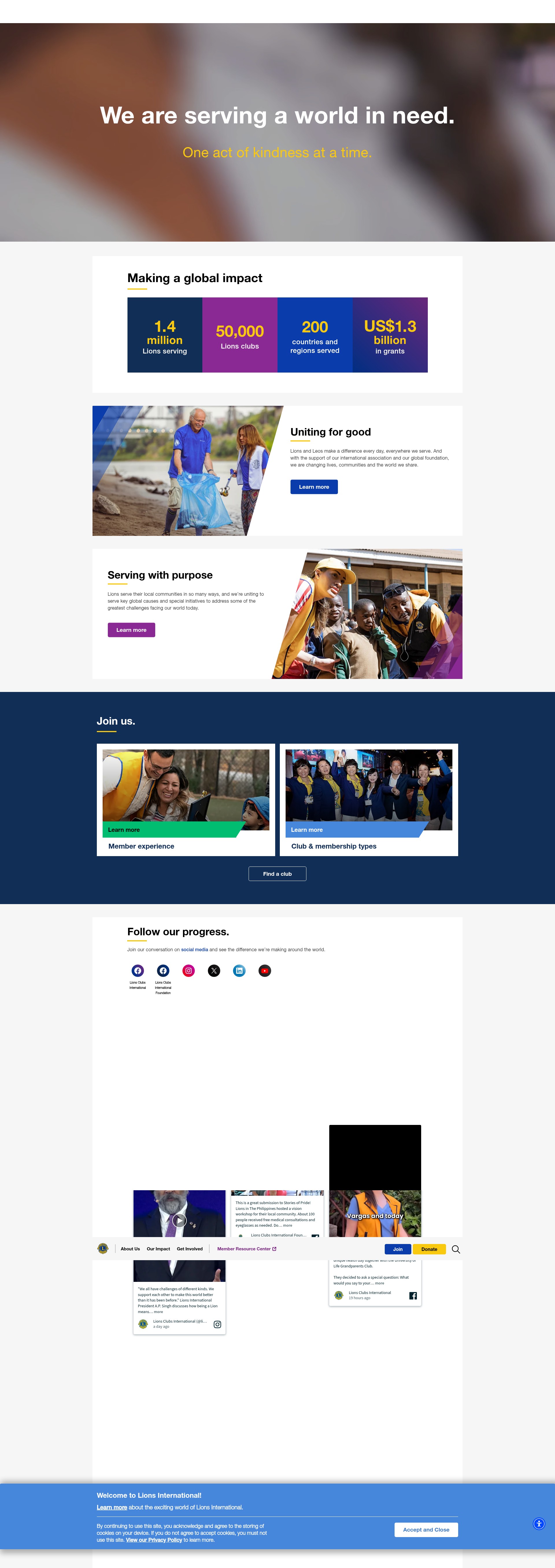 Screenshot of lionsclubs.org