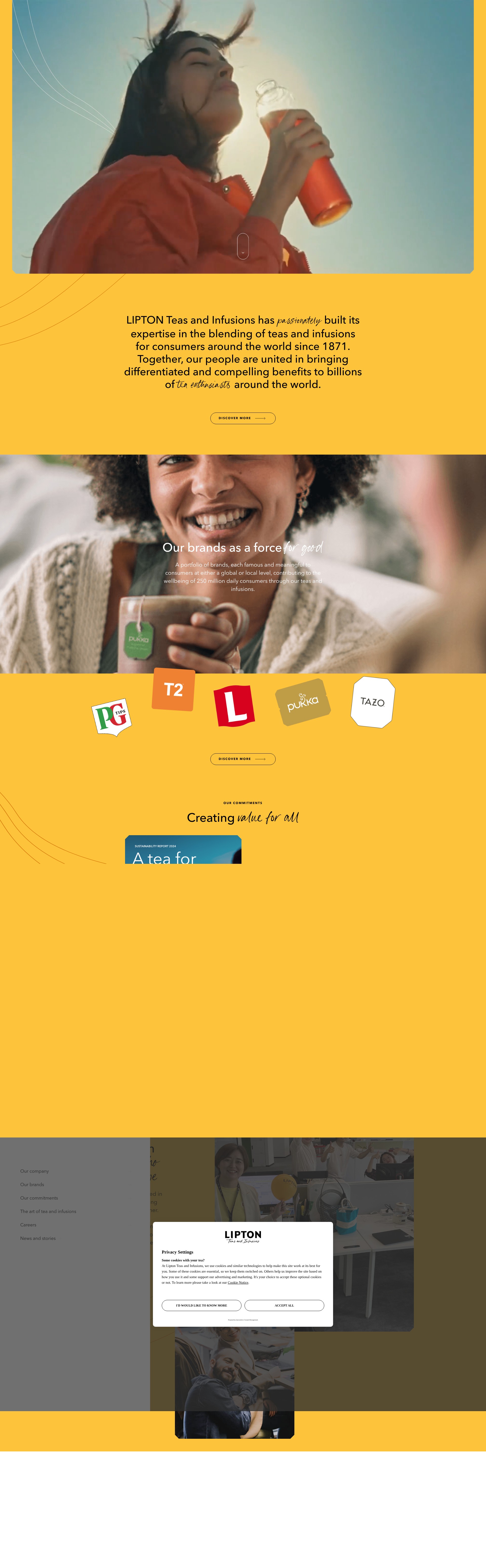 Screenshot of liptonteas.com