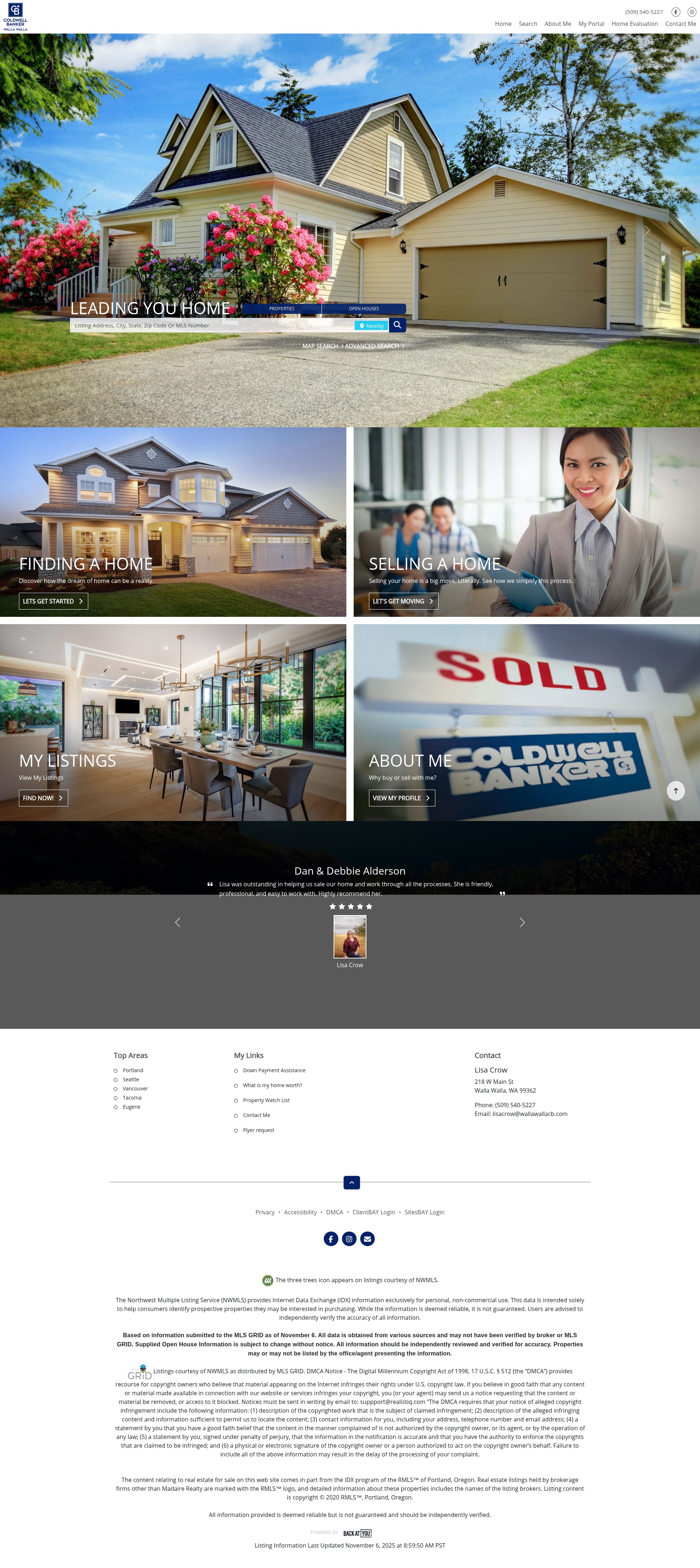 Screenshot of lisacrow.wallawallacb.com