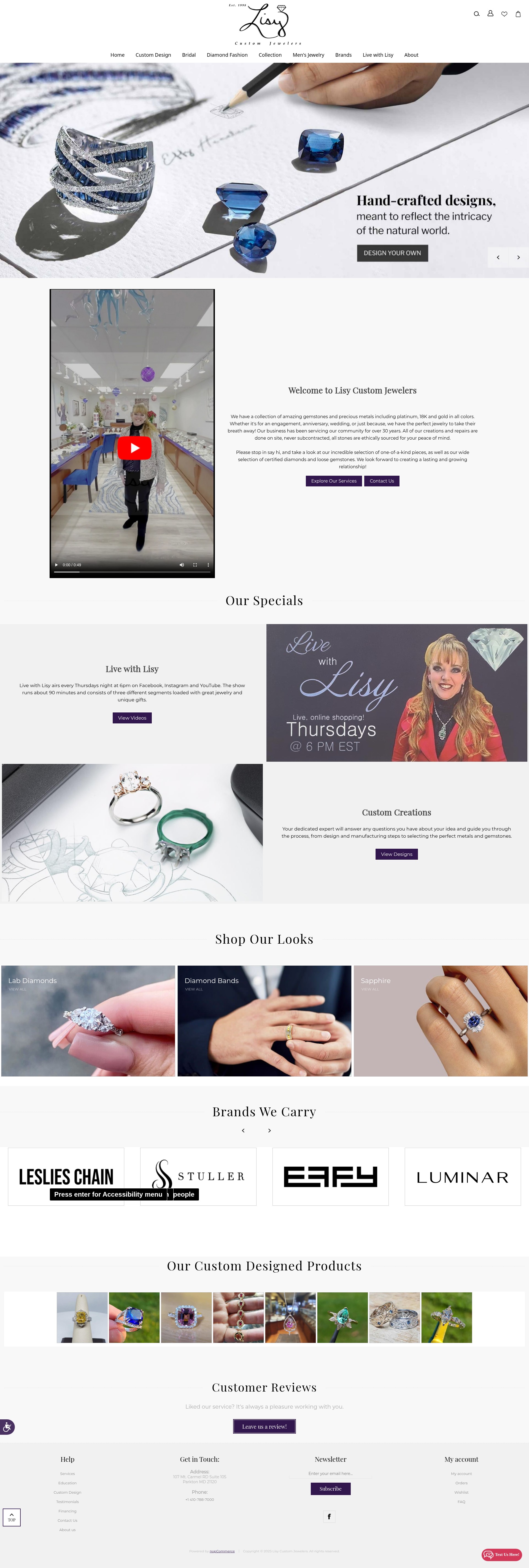 Screenshot of lisyjewelers.com