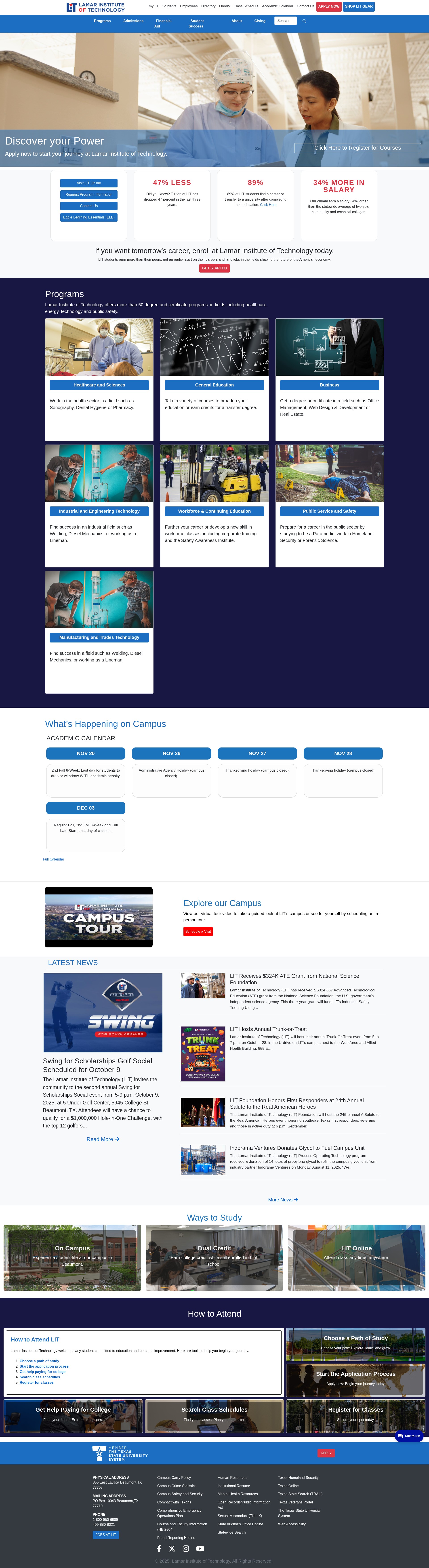 Screenshot of lit.edu