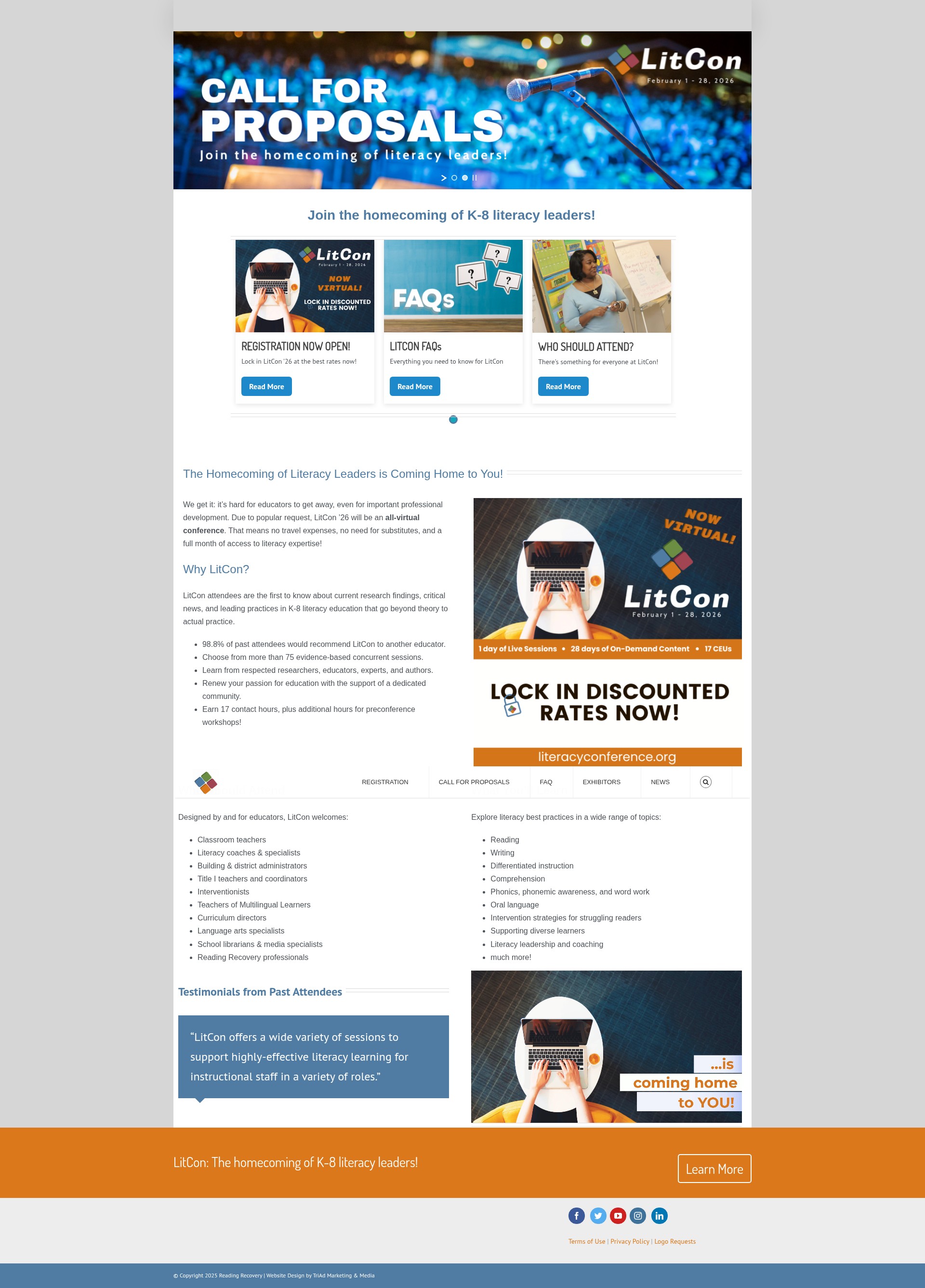 Screenshot of literacyconference.org