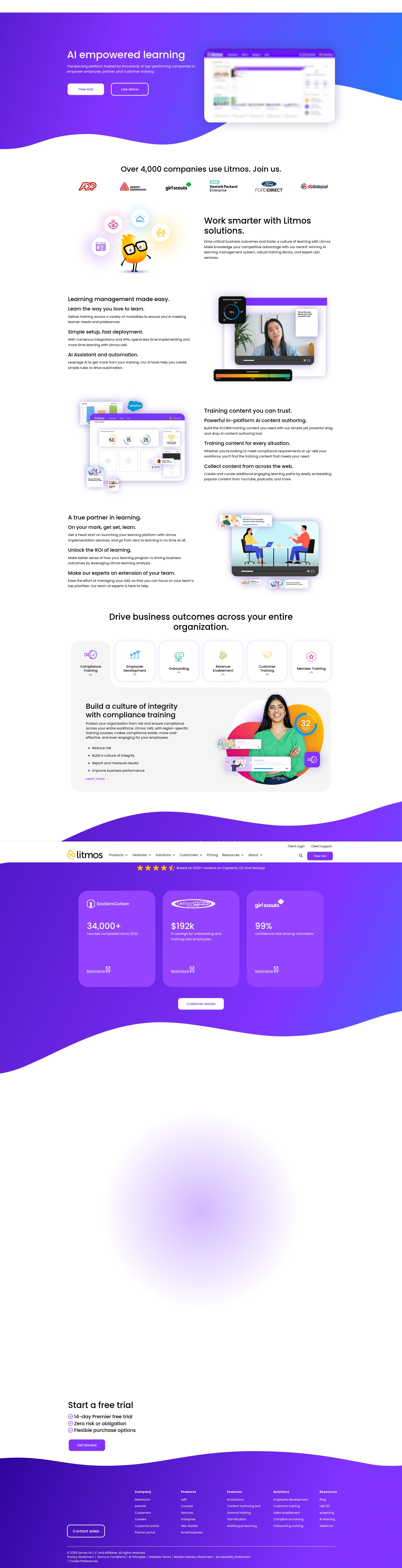 Screenshot of litmos.com