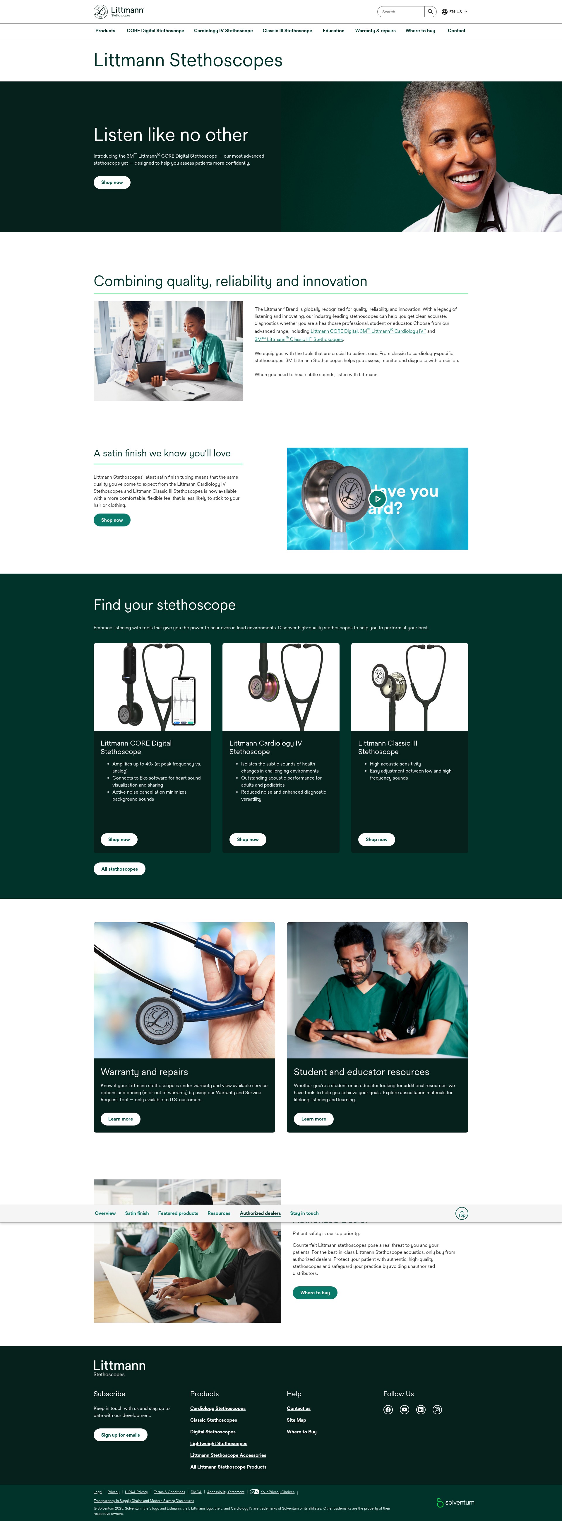 Screenshot of littmann.com