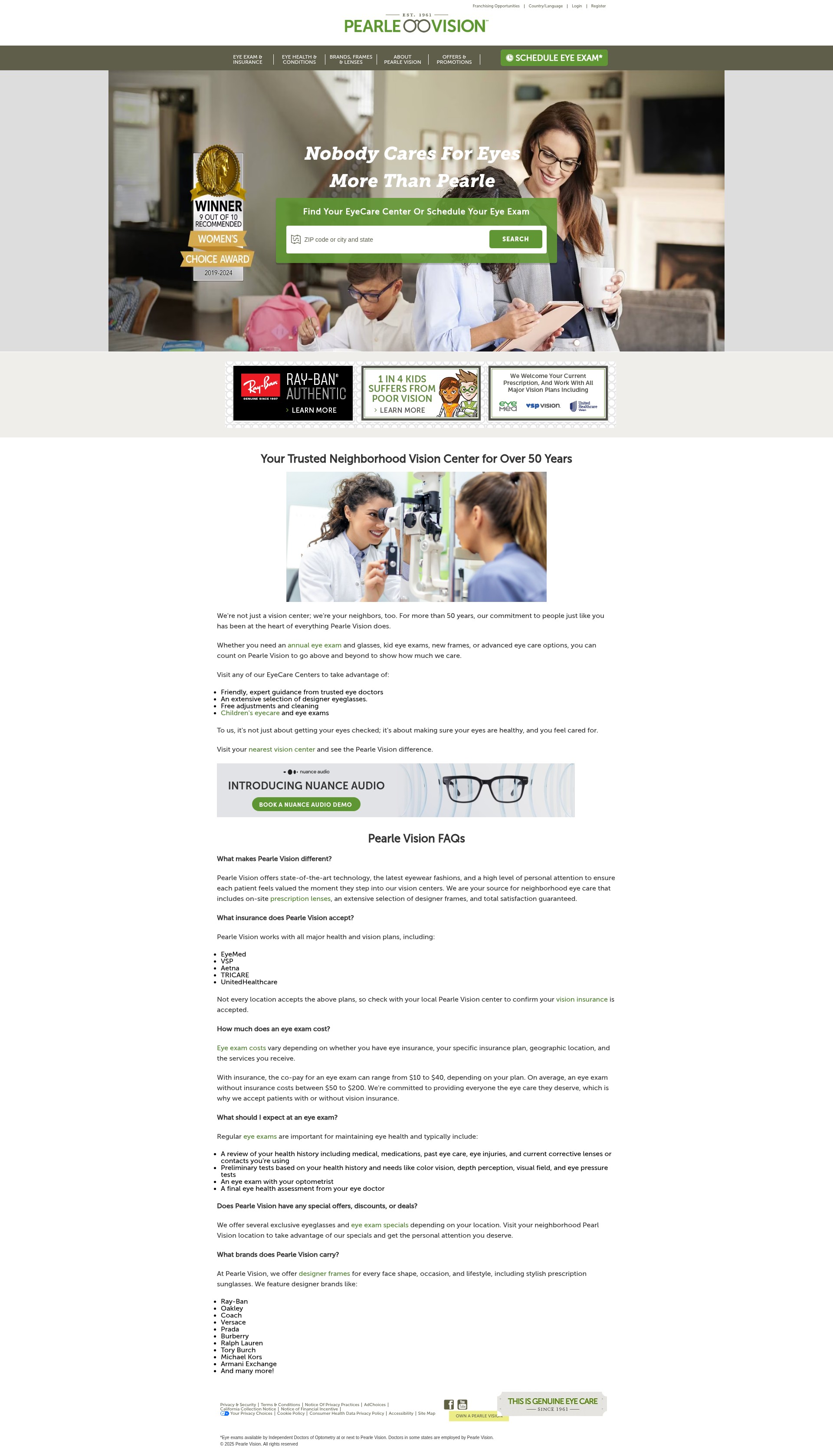 Screenshot of live.pearlevision.com