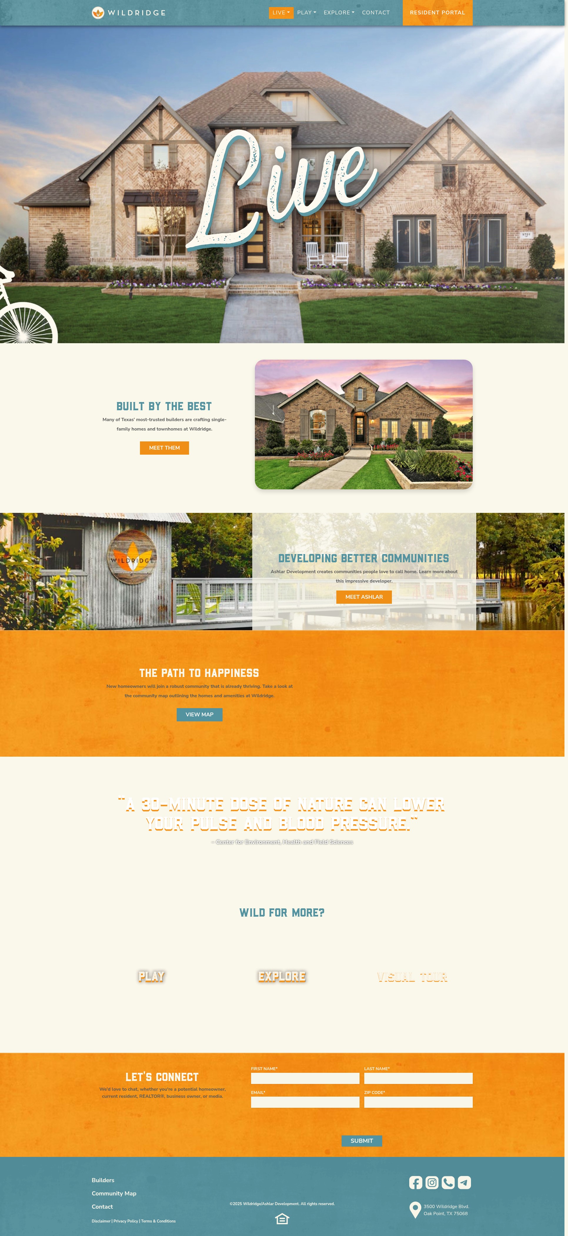 Screenshot of liveatwildridge.com