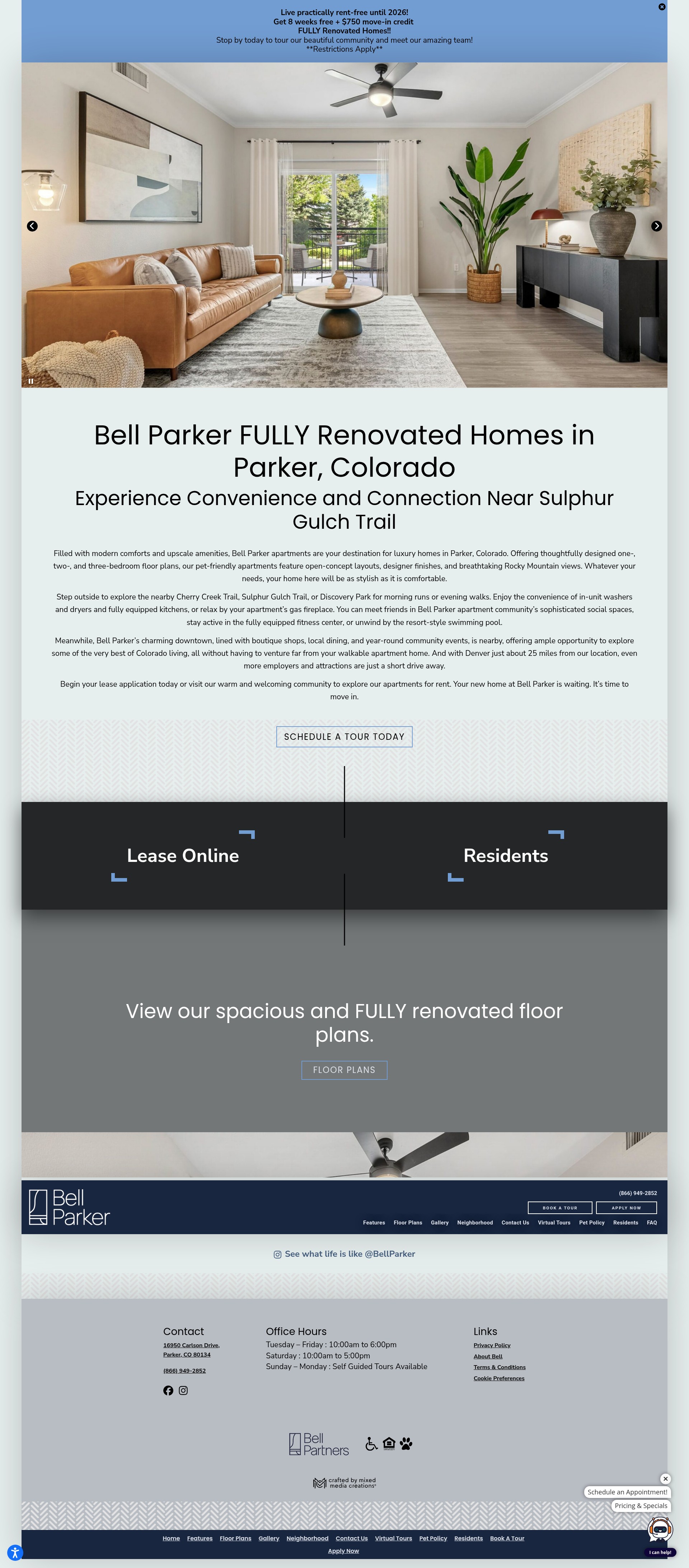 Screenshot of livebellparker.com
