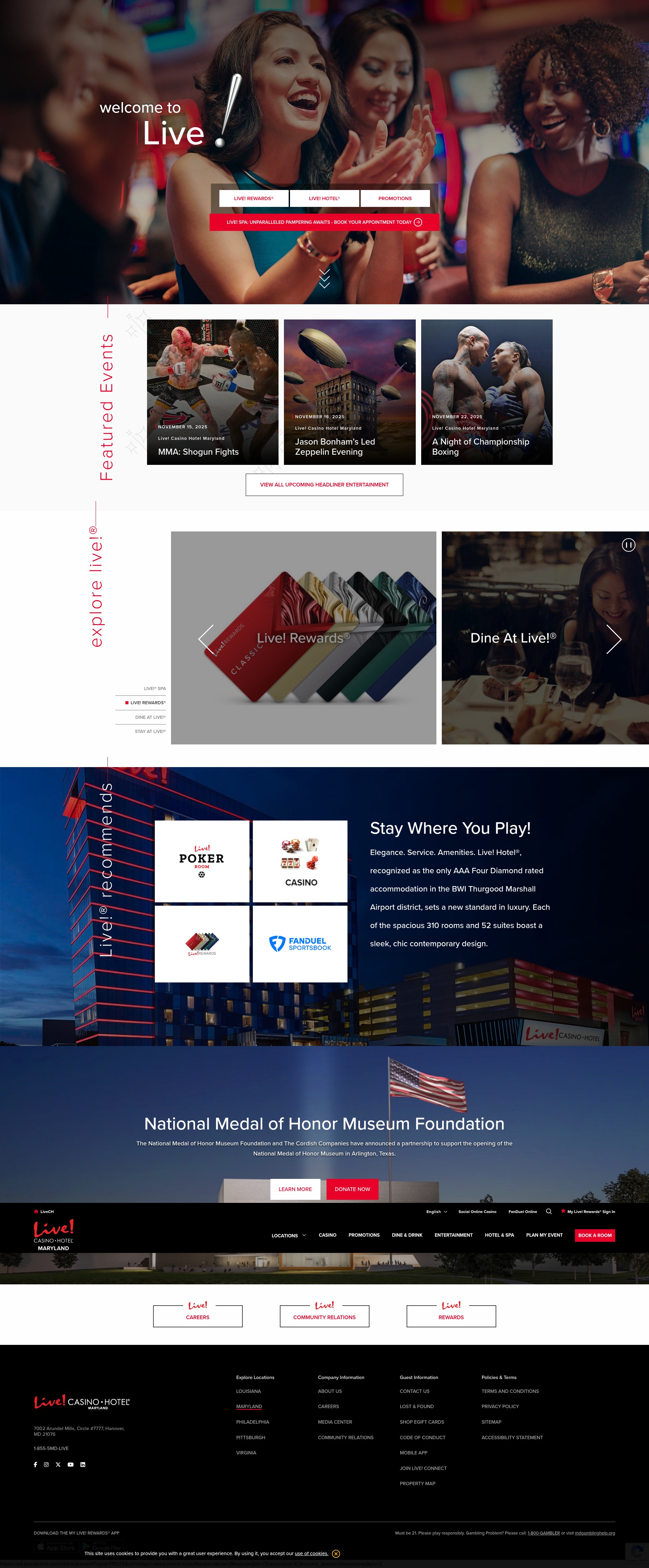 Screenshot of livecasinohotel.com