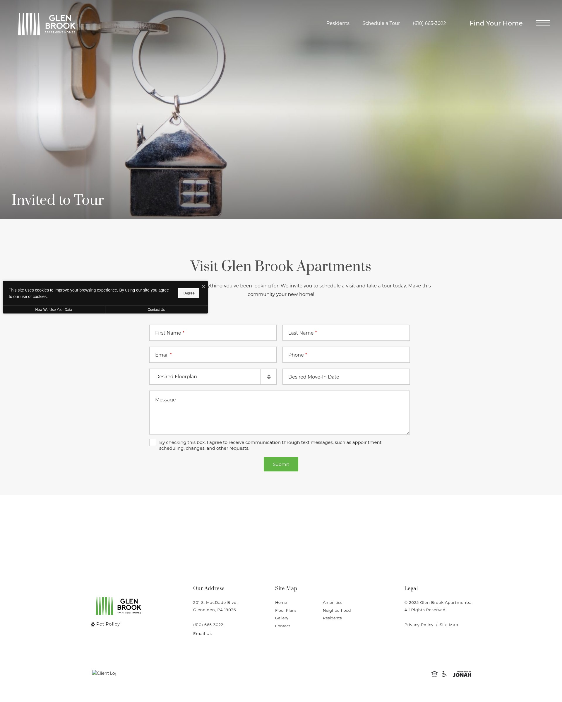 Screenshot of liveglenbrookapts.com