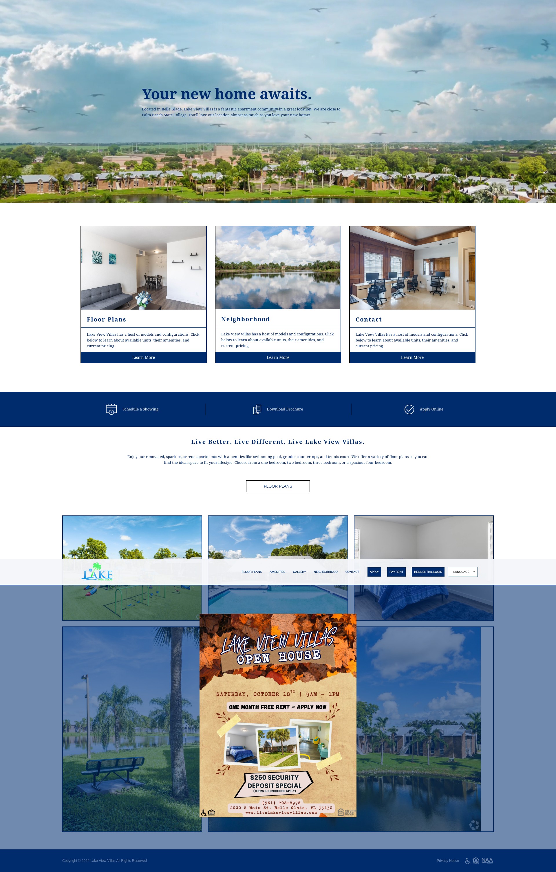Screenshot of livelakeviewvillas.com
