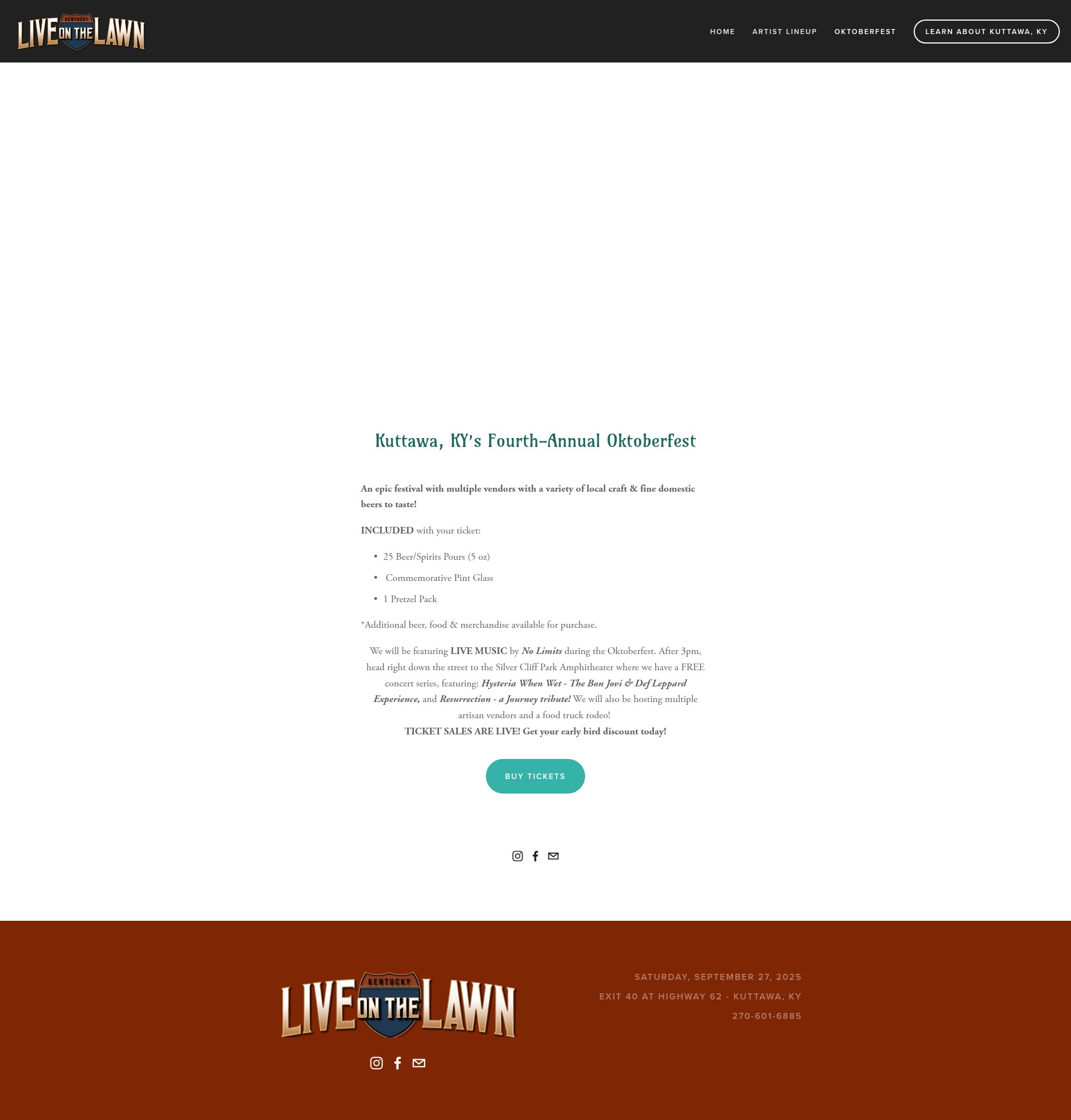 Screenshot of liveonthelawnky.com