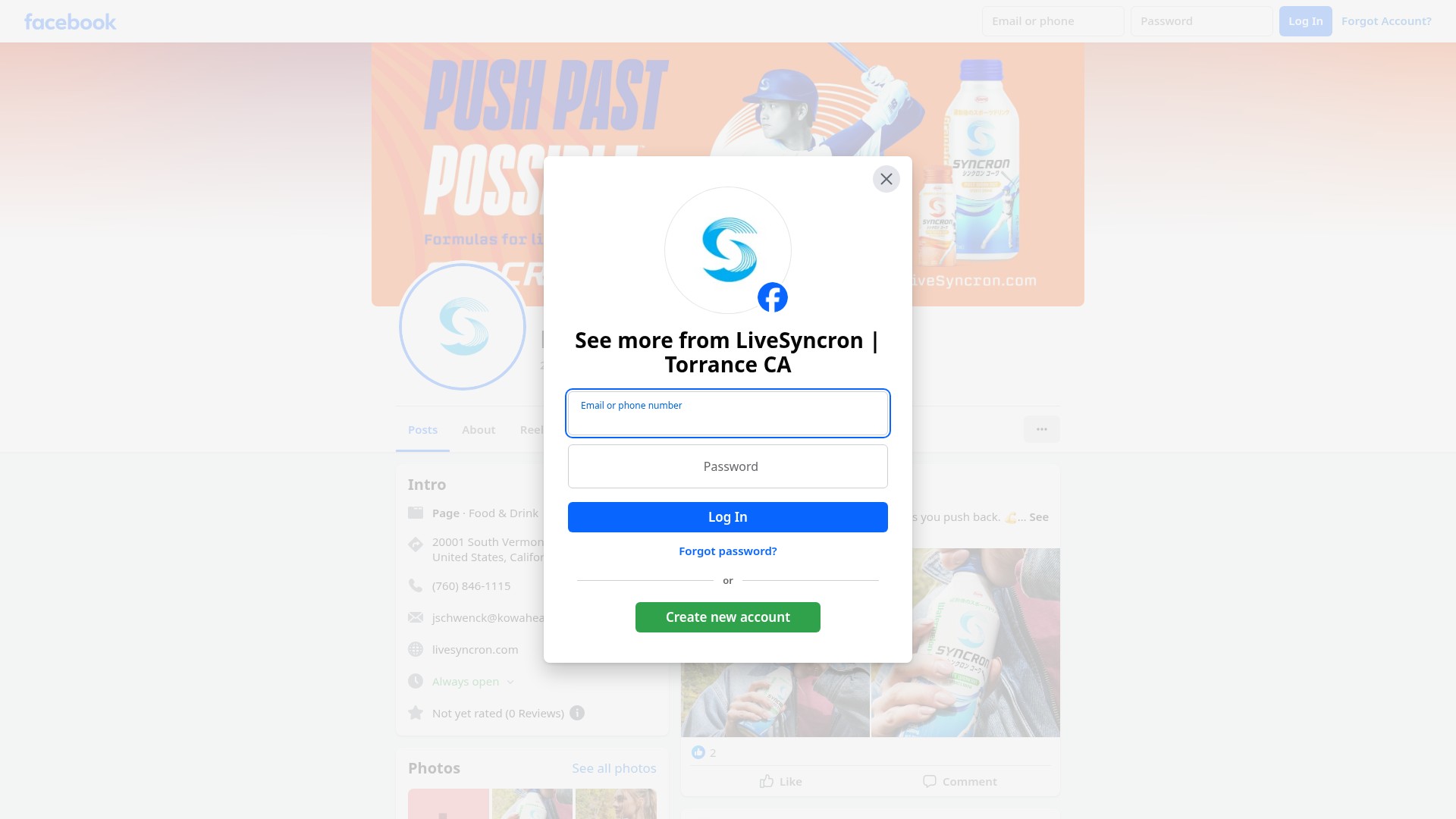 Screenshot of livesyncron.com