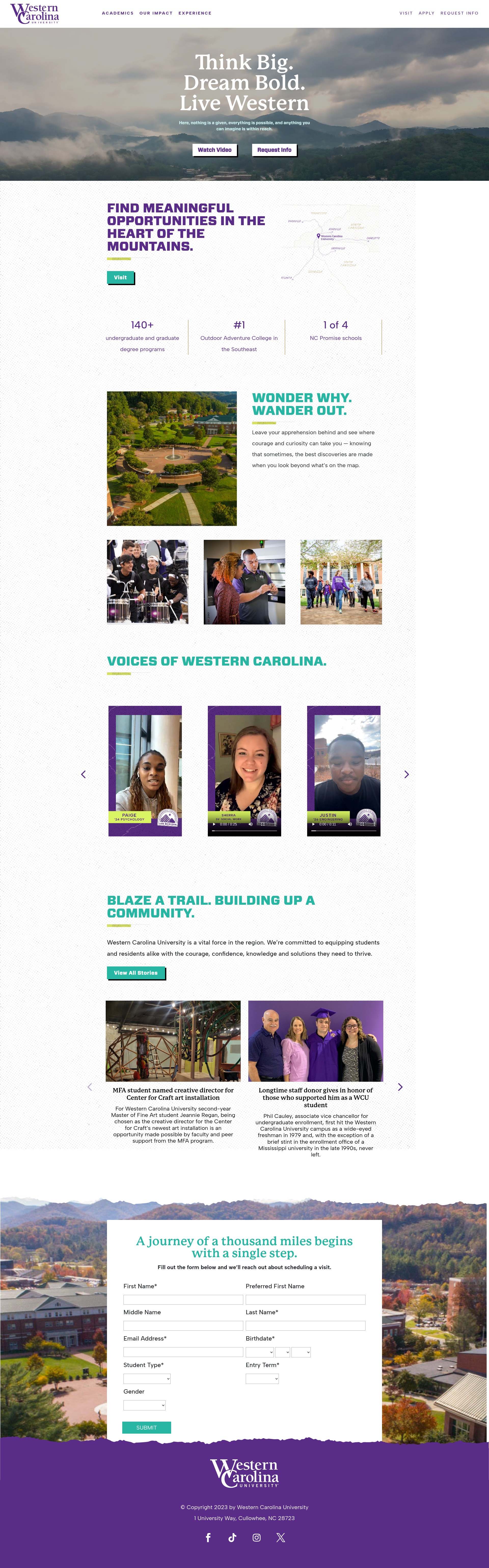 Screenshot of livewestern.wcu.edu