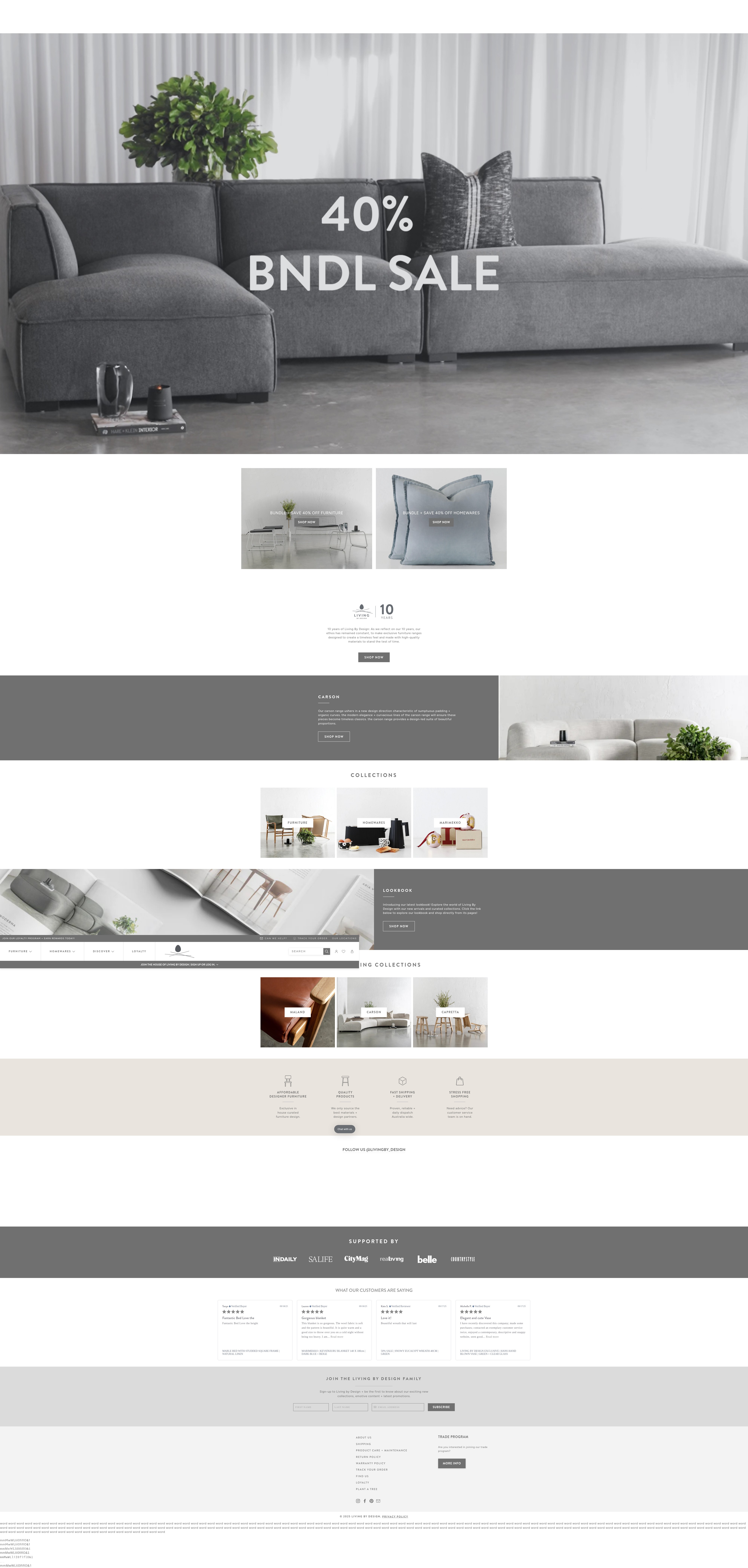 Screenshot of livingbydesign.net.au