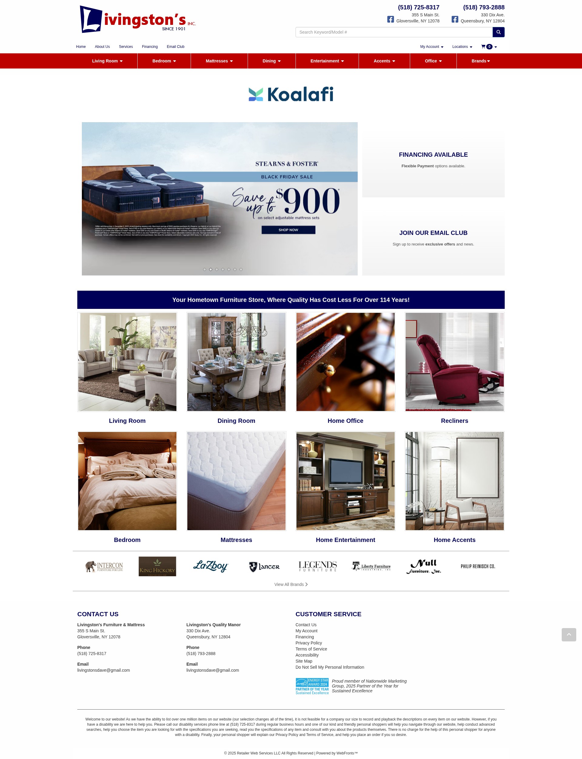Screenshot of livingstonsfurn.com