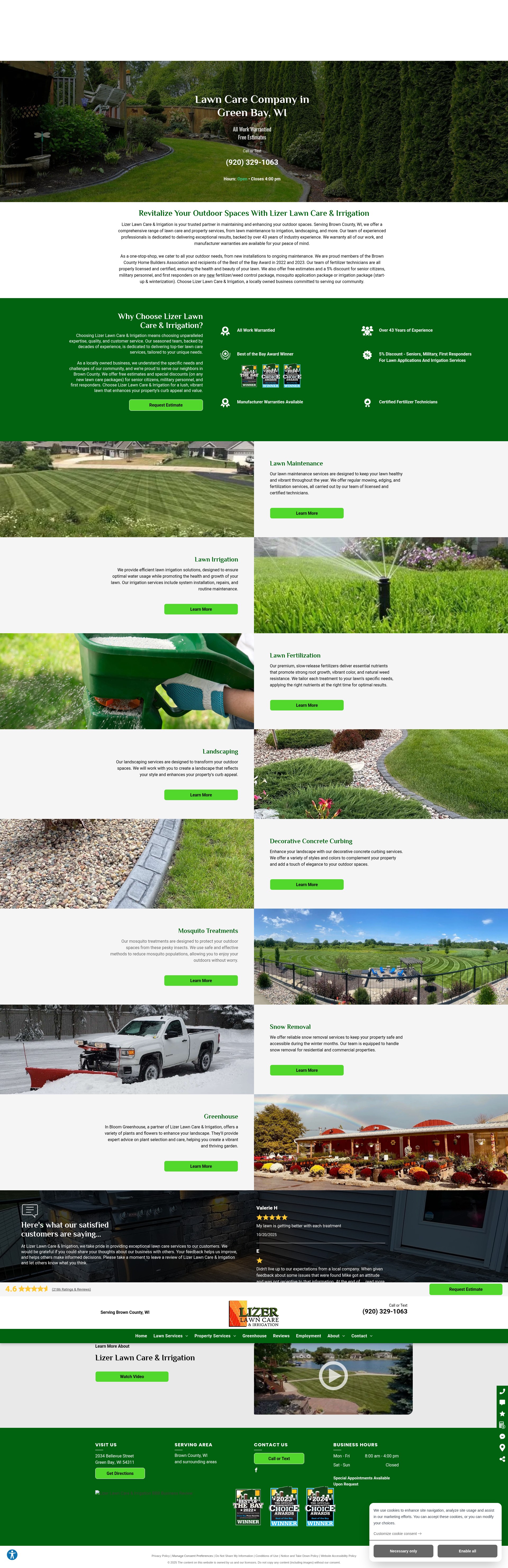 Screenshot of lizerlawn.net