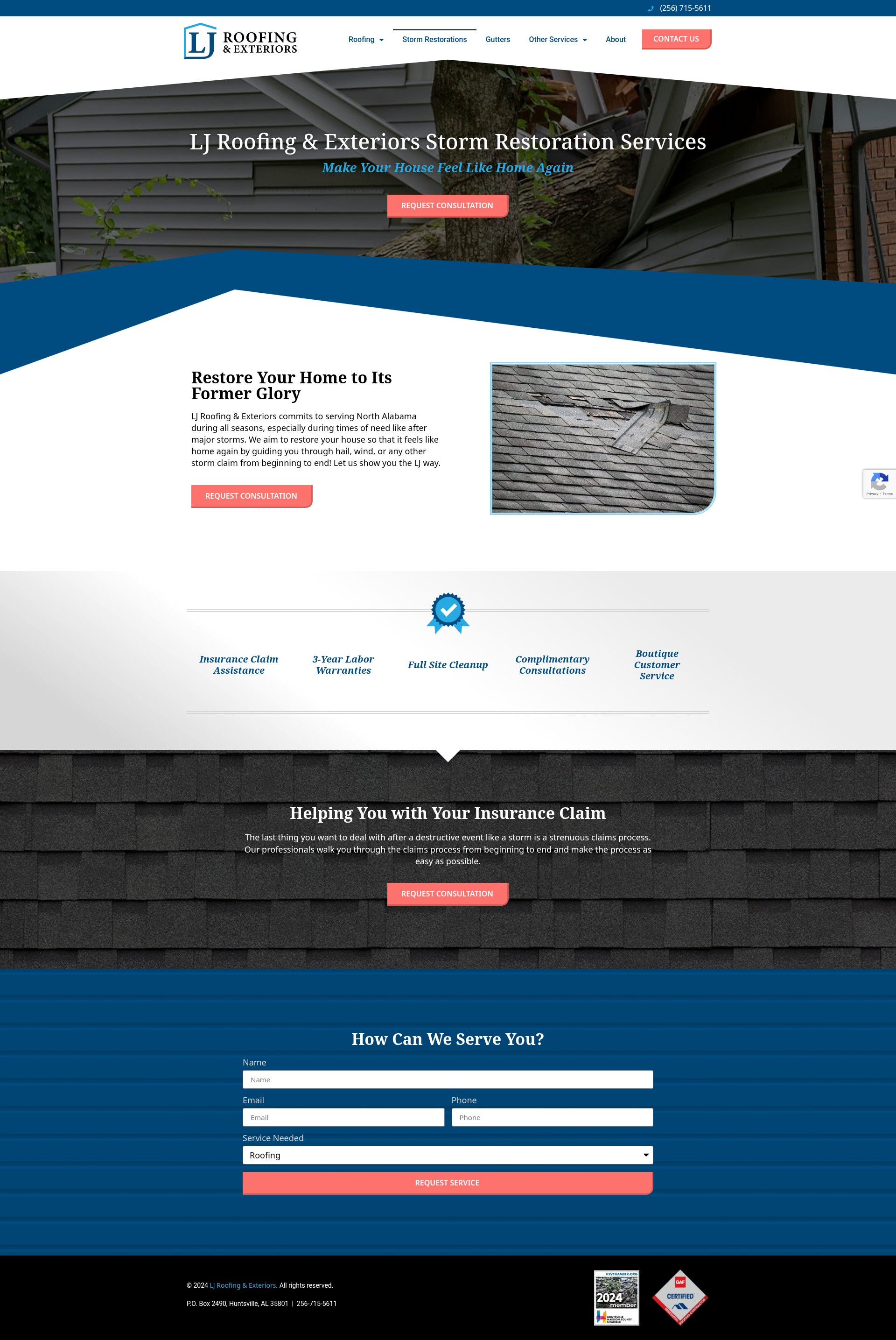 Screenshot of ljroofinghsv.com