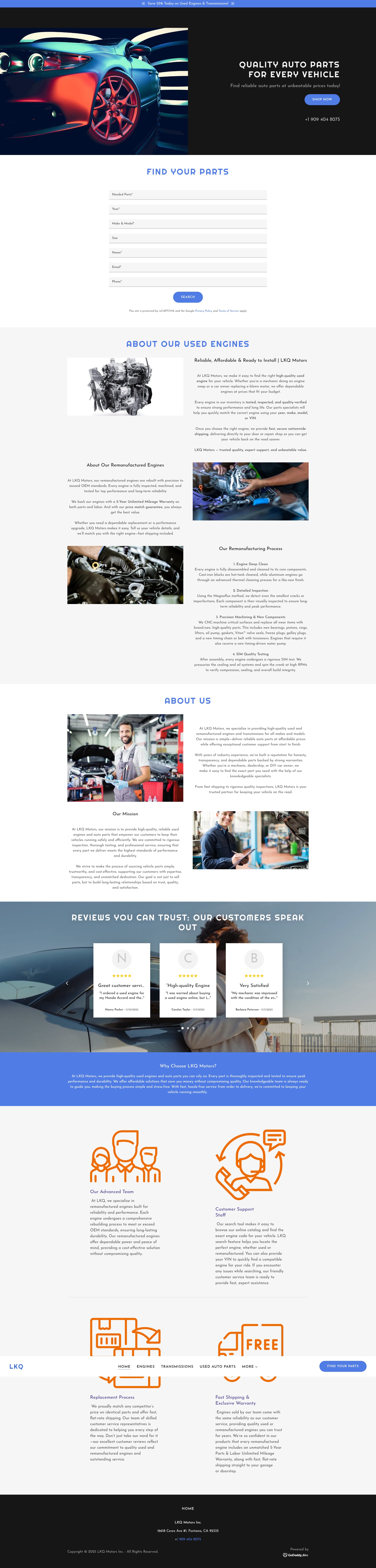 Screenshot of lkpmotors.com