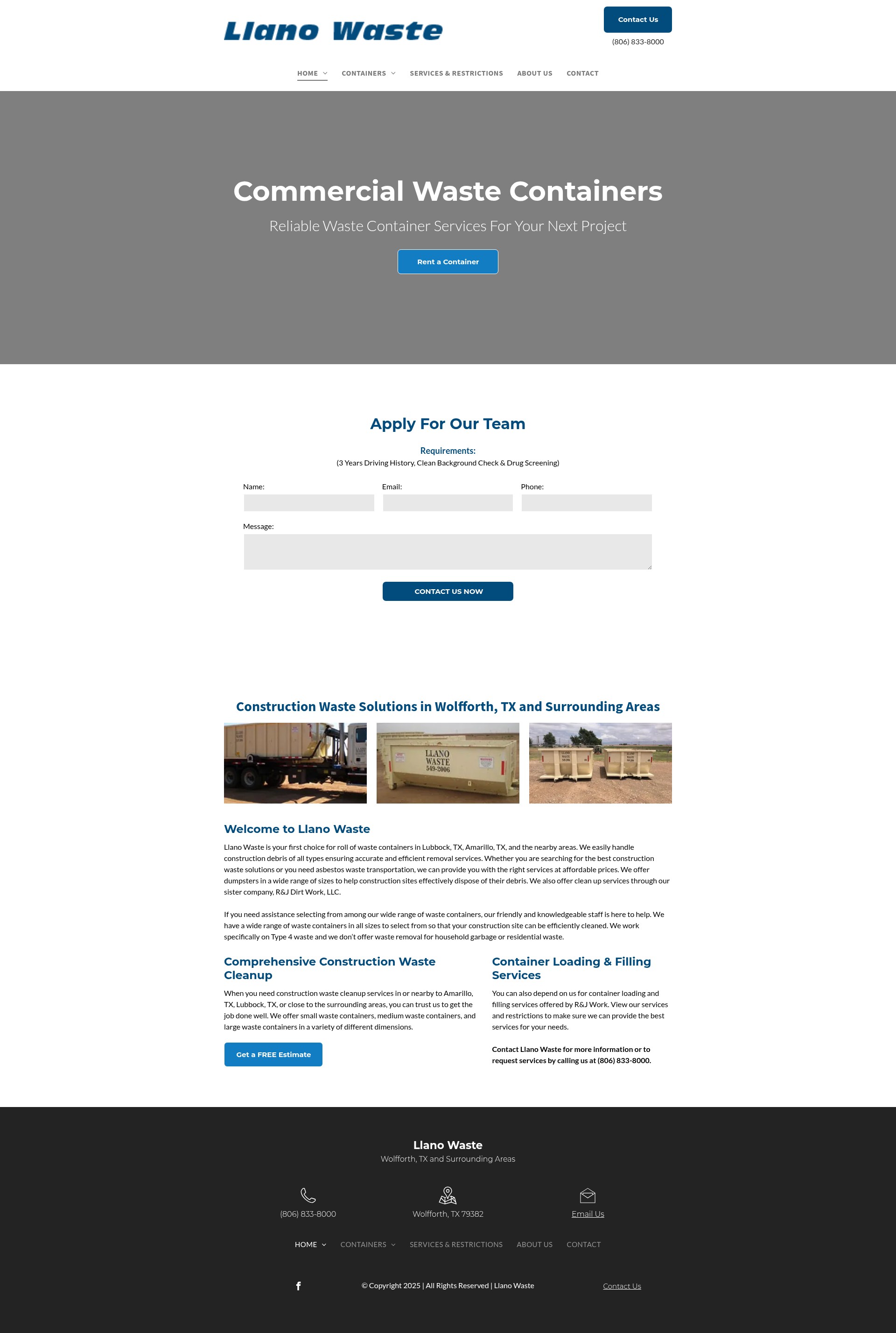 Screenshot of llanowastecorporation.com