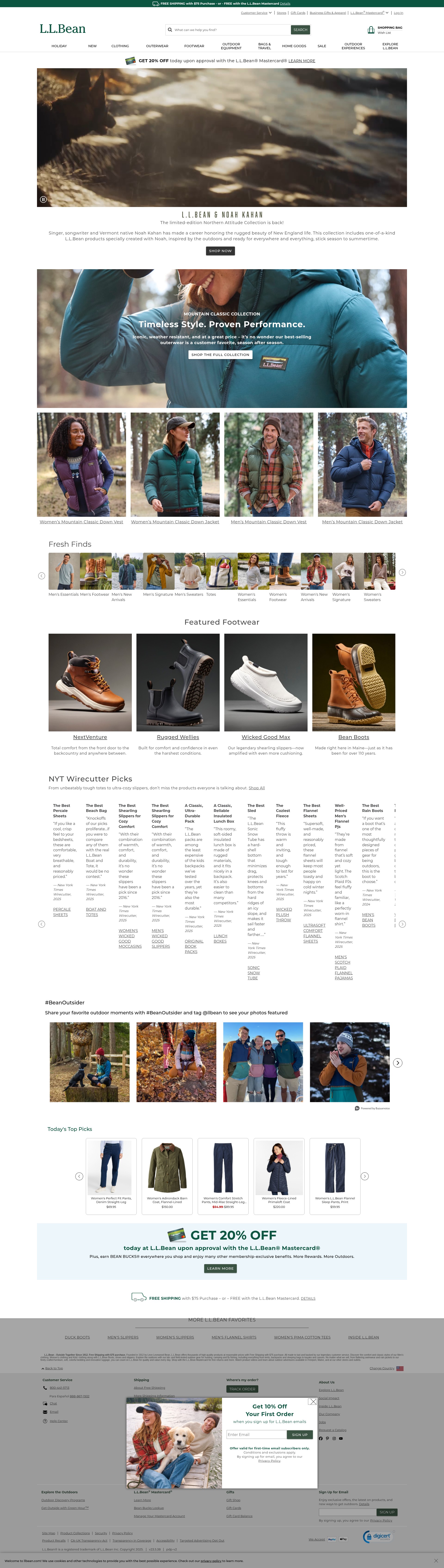Screenshot of llbean.com