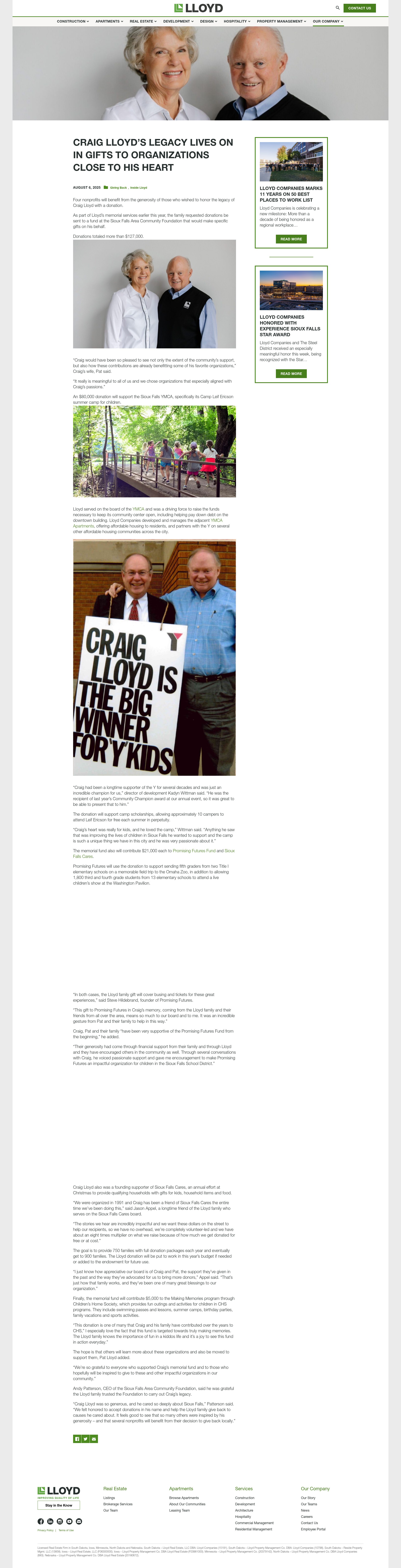 Screenshot of lloydcompanies.com