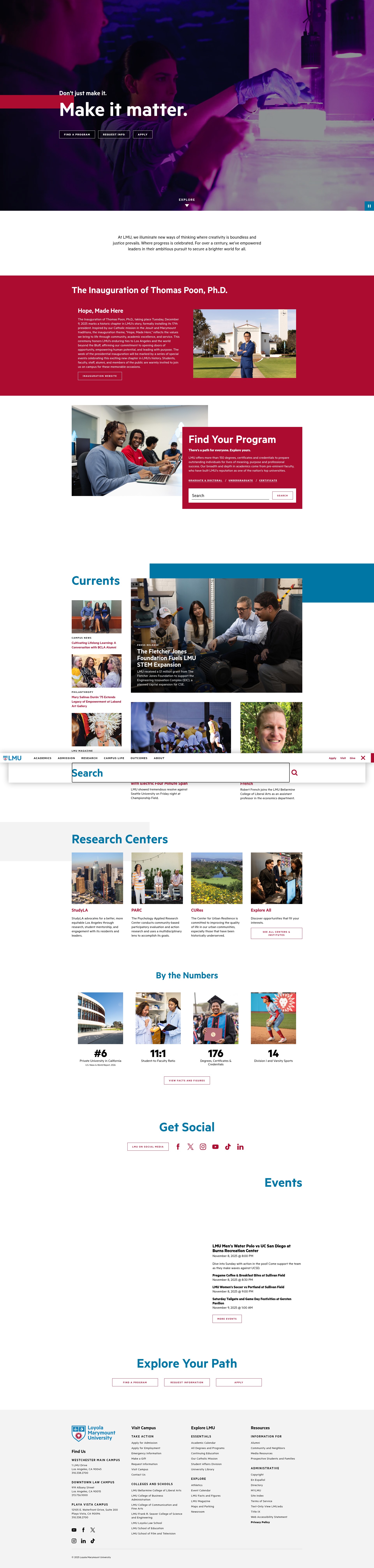 Screenshot of lmu.edu