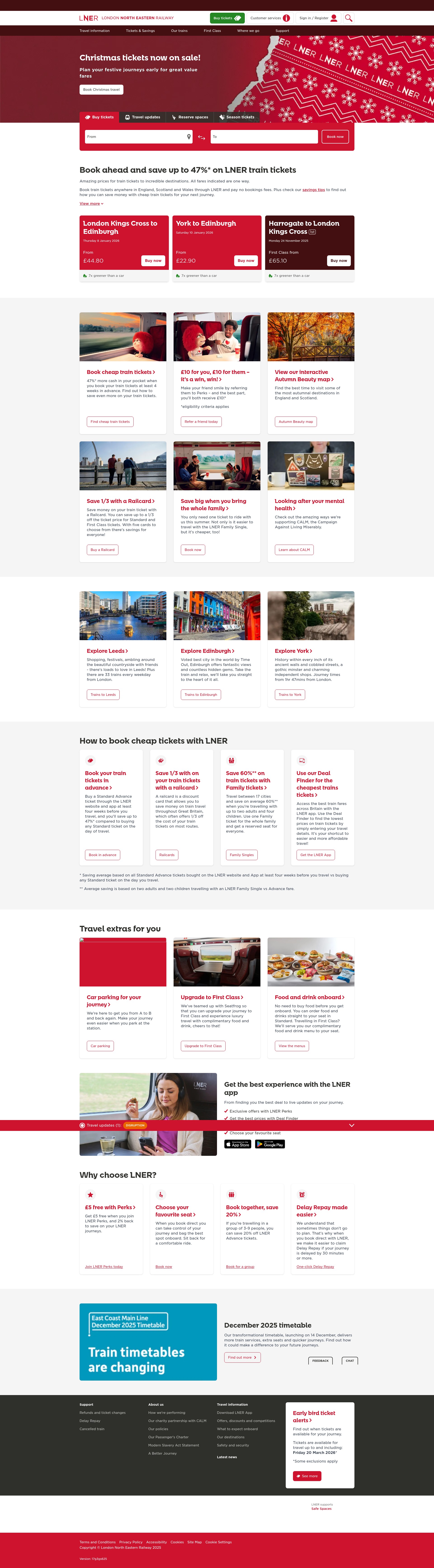 Screenshot of lner.co.uk