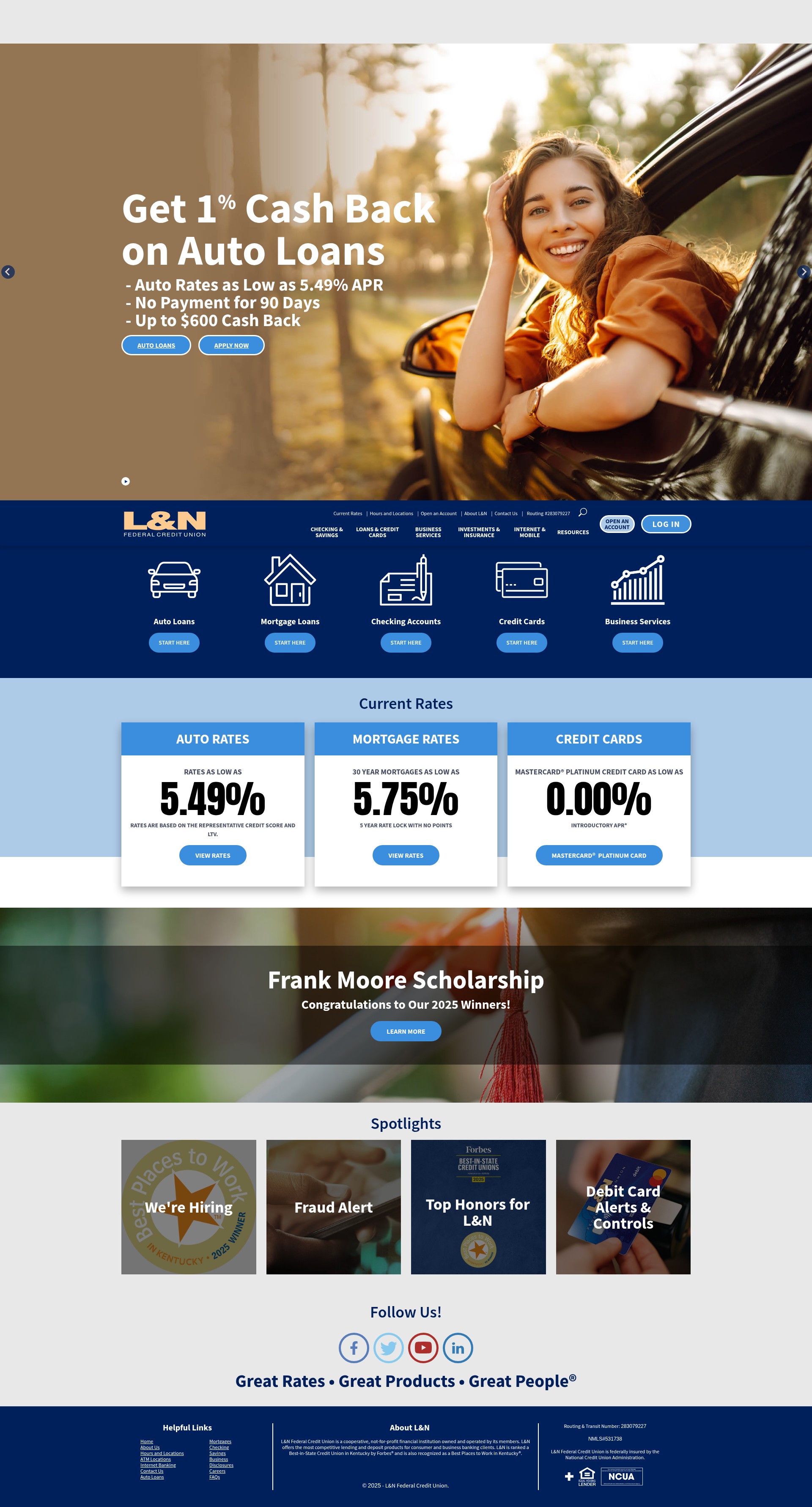Screenshot of lnfcu.com