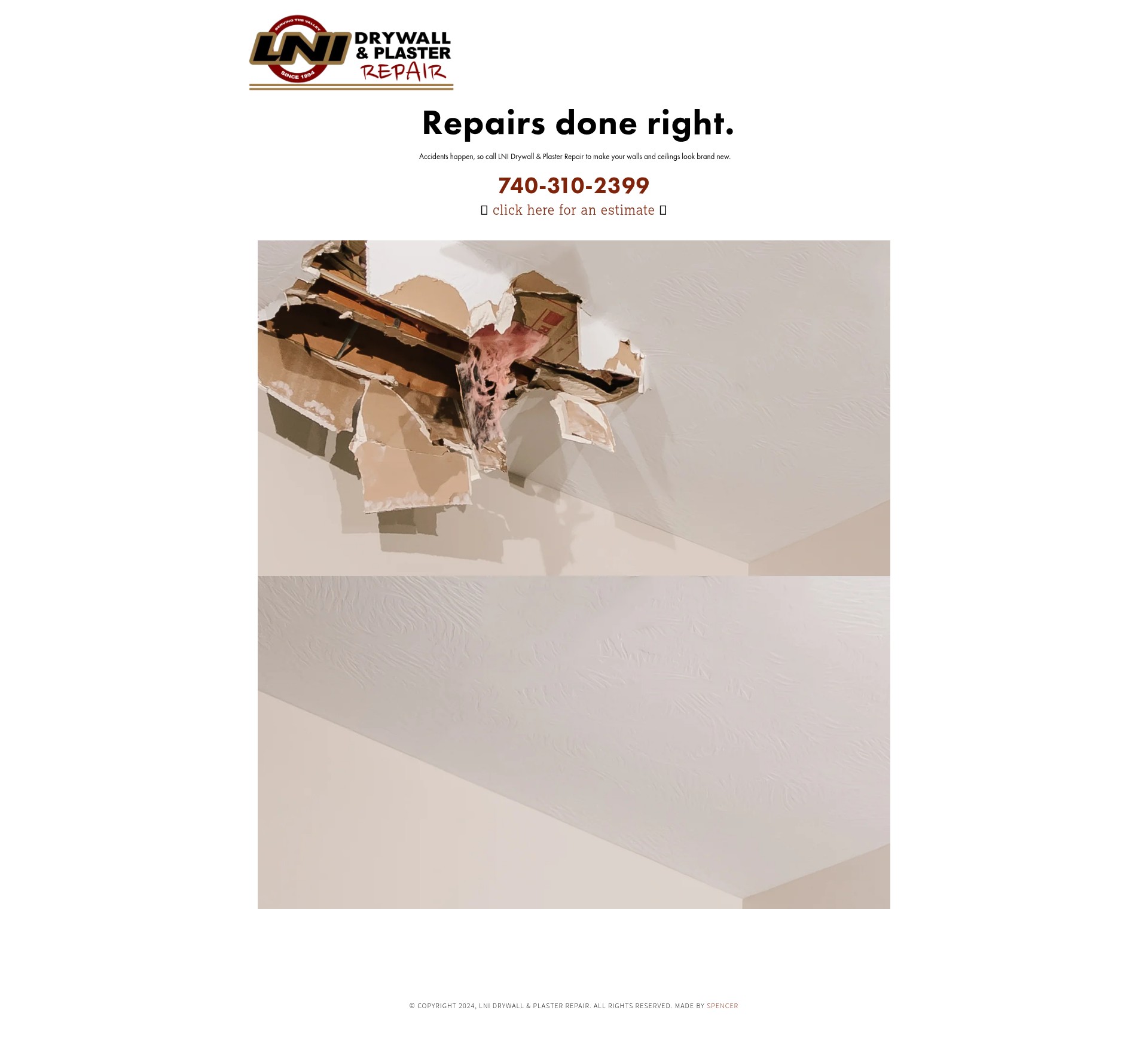 Screenshot of lnidrywall.com