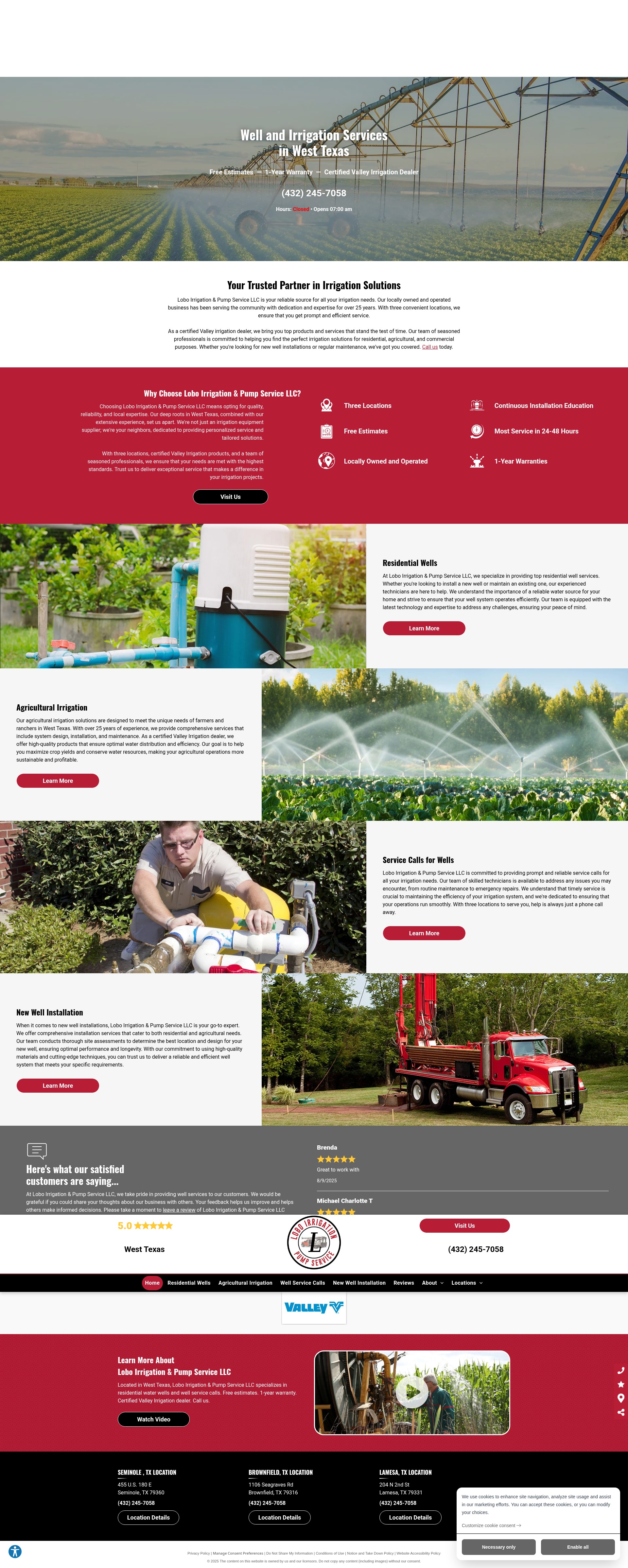 Screenshot of loboirrigationseminole.com