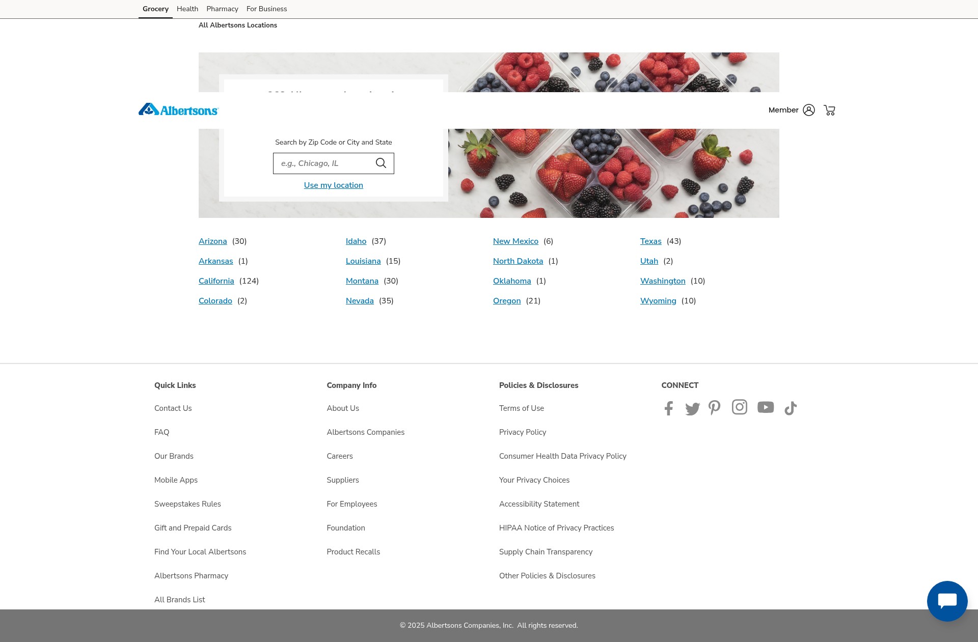 Screenshot of local.albertsons.com