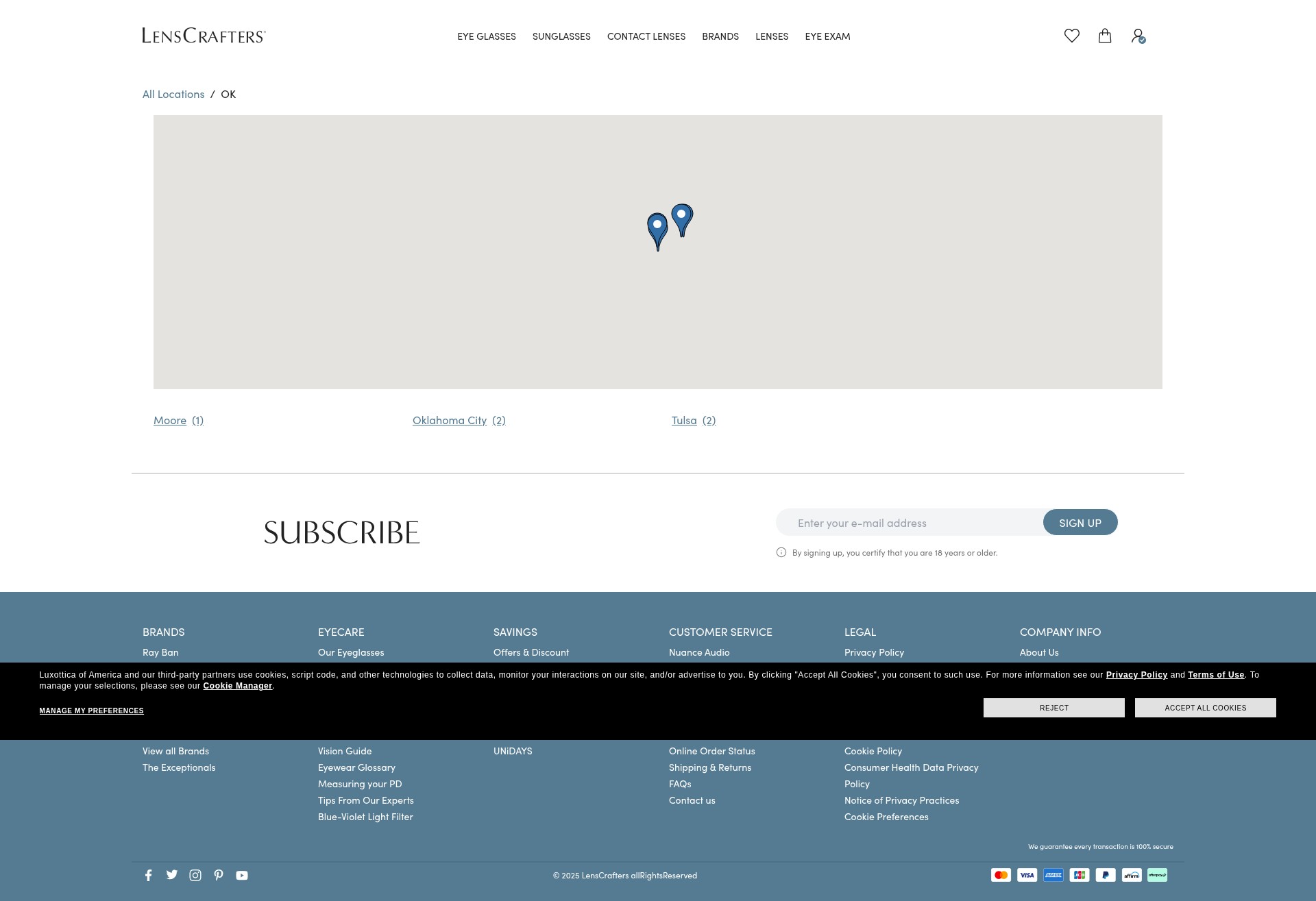 Screenshot of local.lenscrafters.com