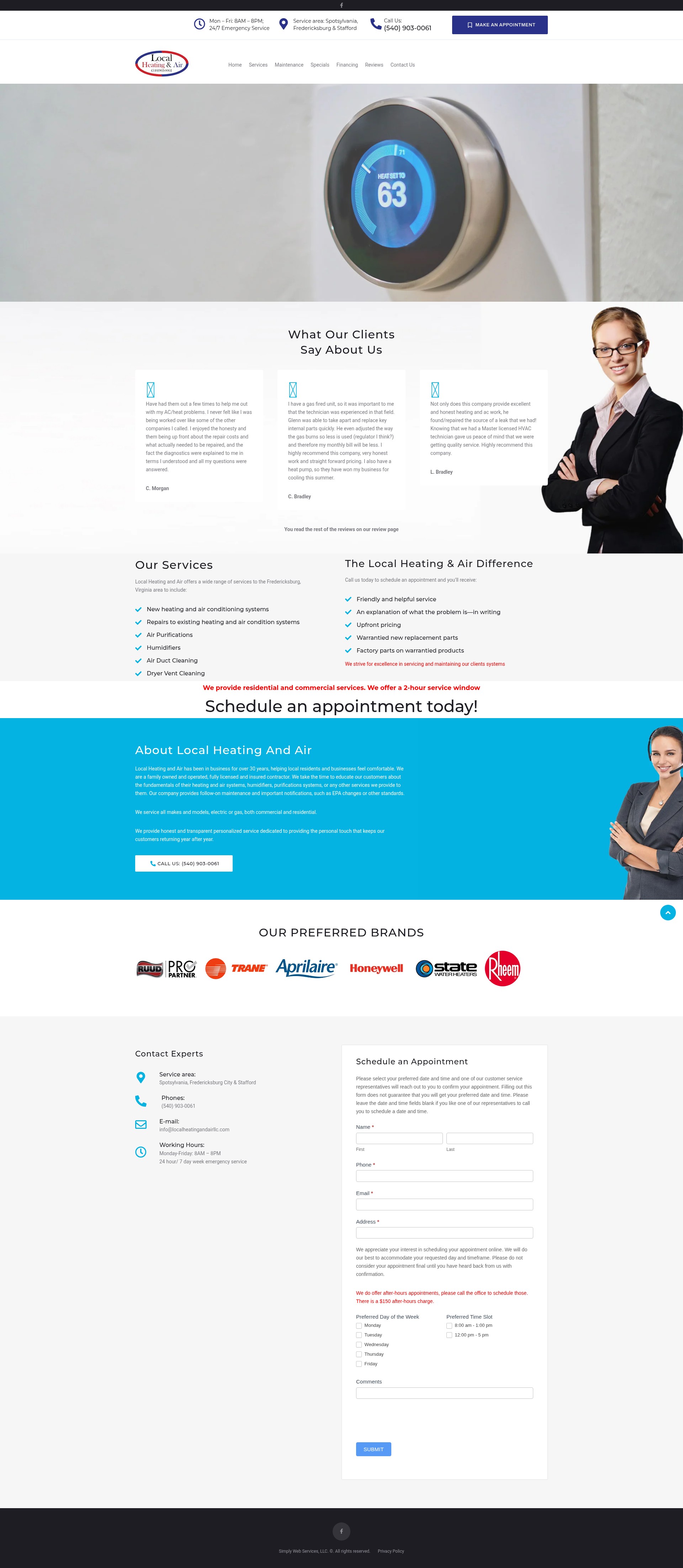 Screenshot of localheatingandairllc.com
