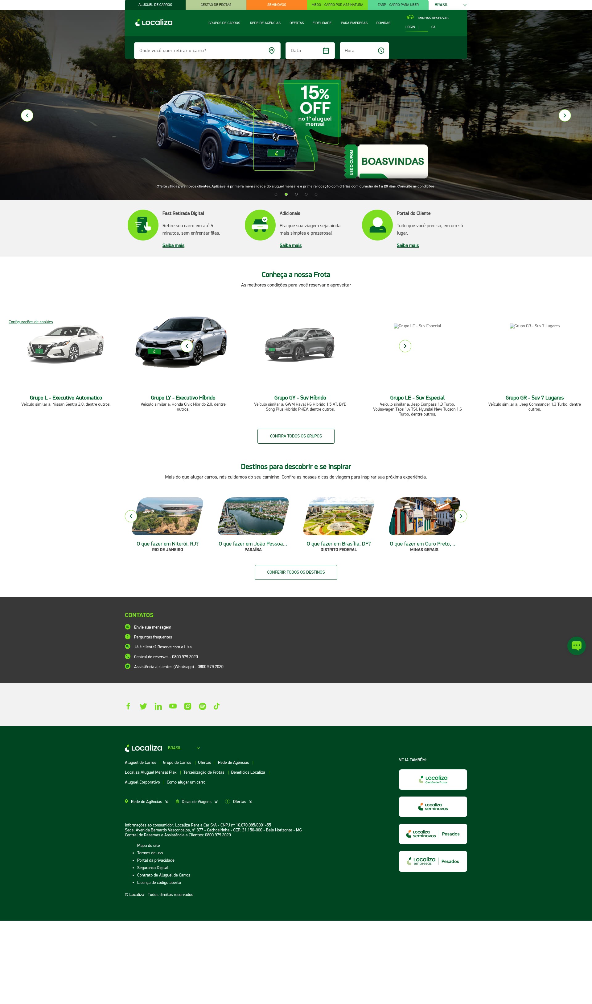 Screenshot of localiza.com