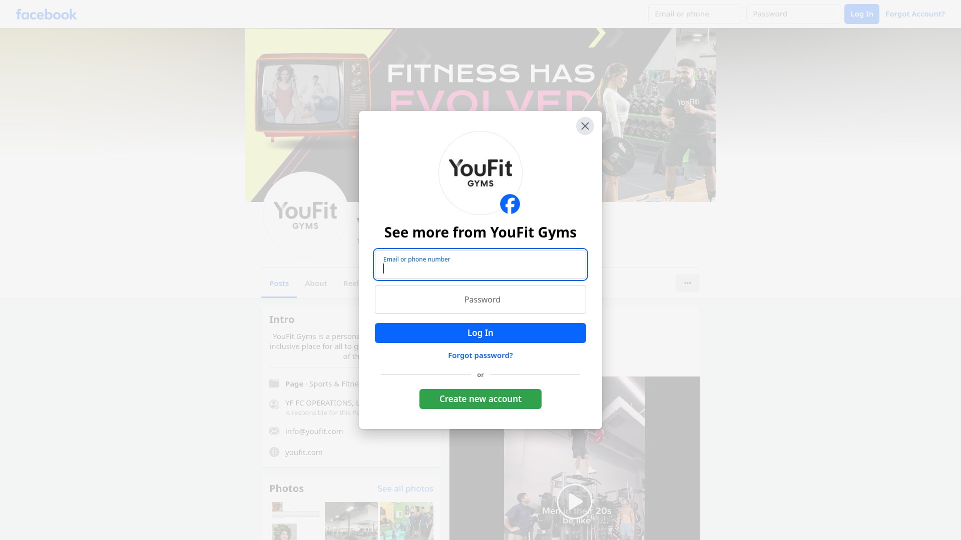 Screenshot of locations.youfit.com