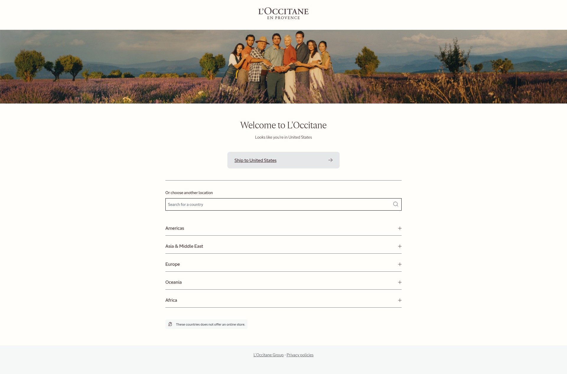 Screenshot of loccitane.com