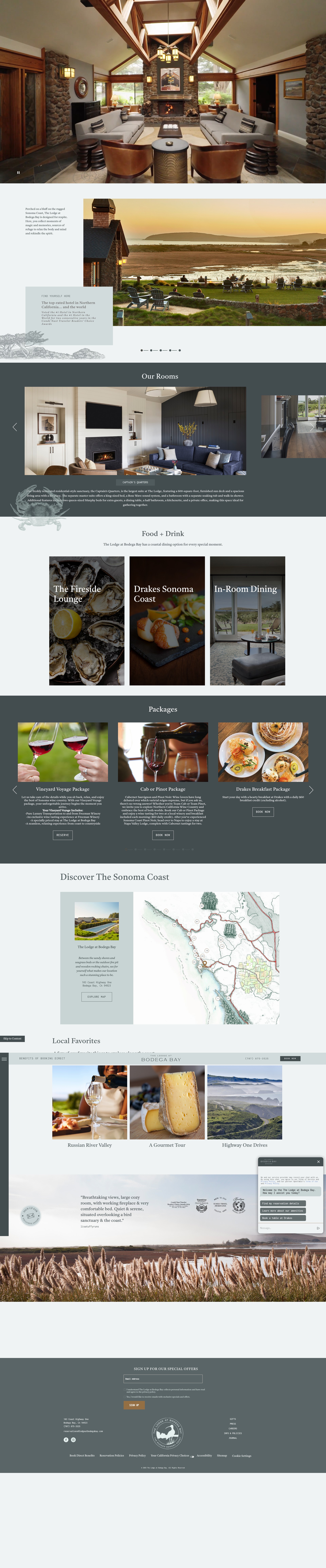 Screenshot of lodgeatbodegabay.com