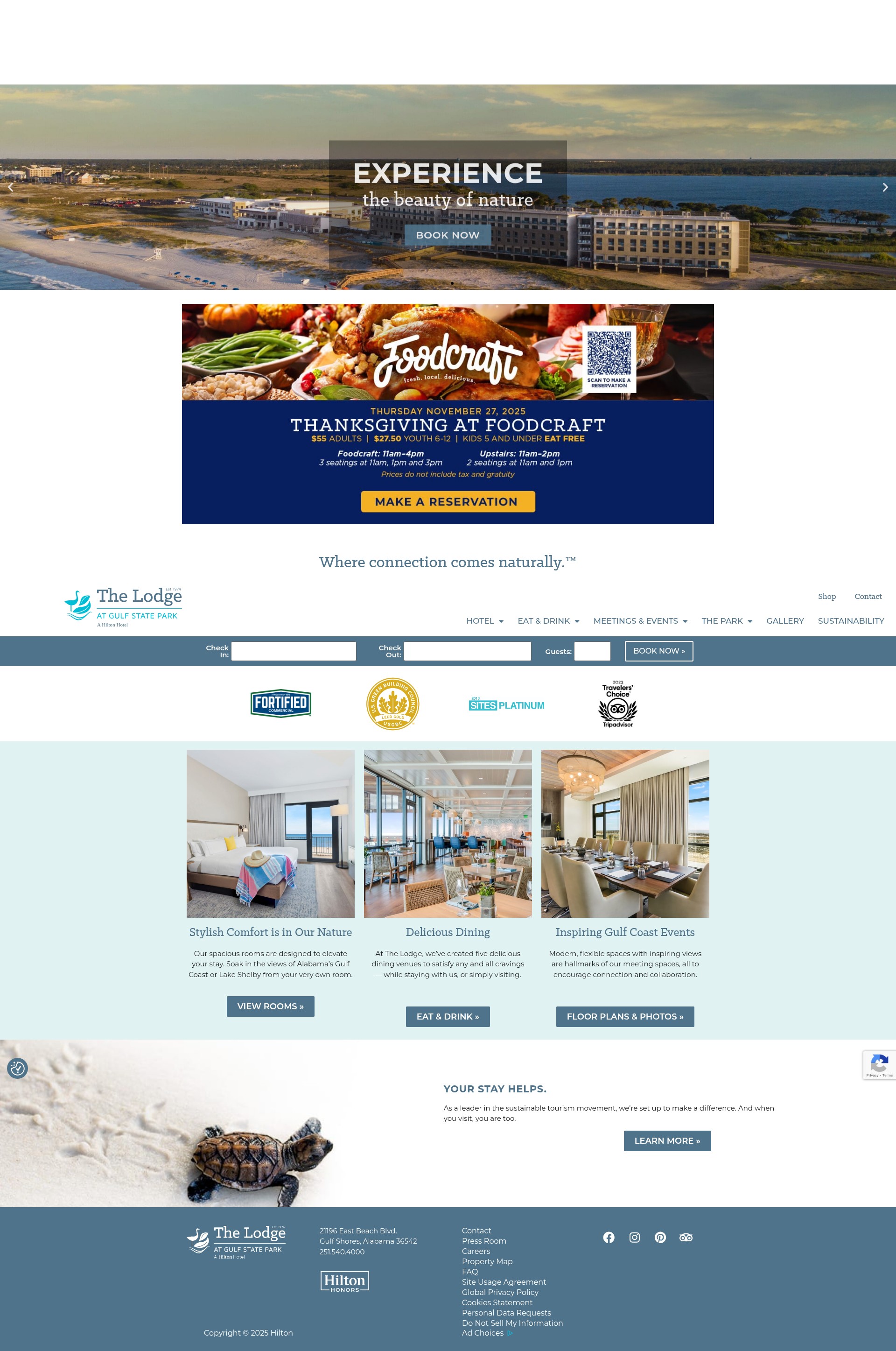 Screenshot of lodgeatgulfstatepark.com