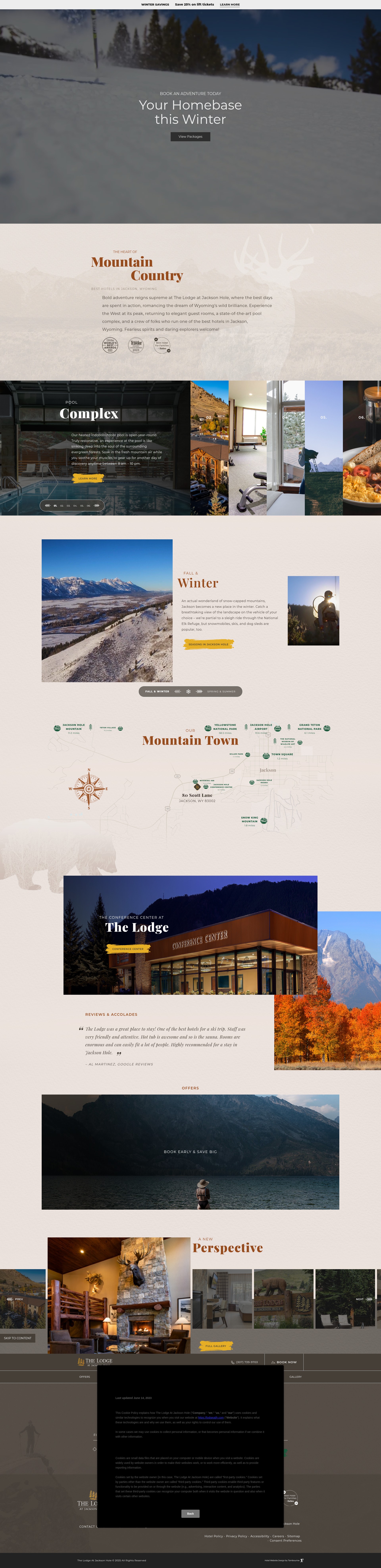 Screenshot of lodgeatjh.com