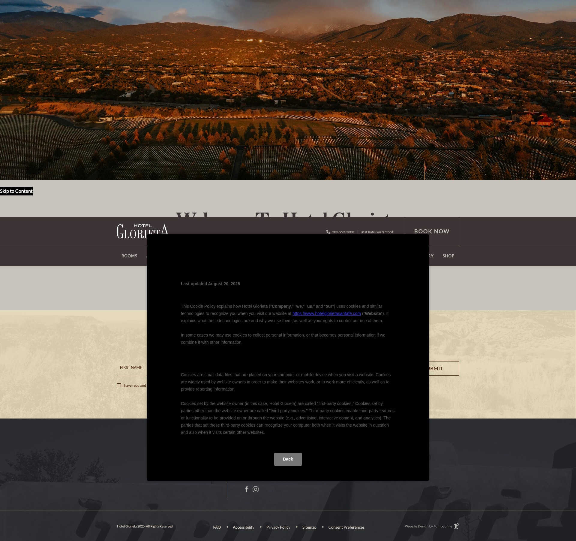 Screenshot of lodgeatsantafe.com